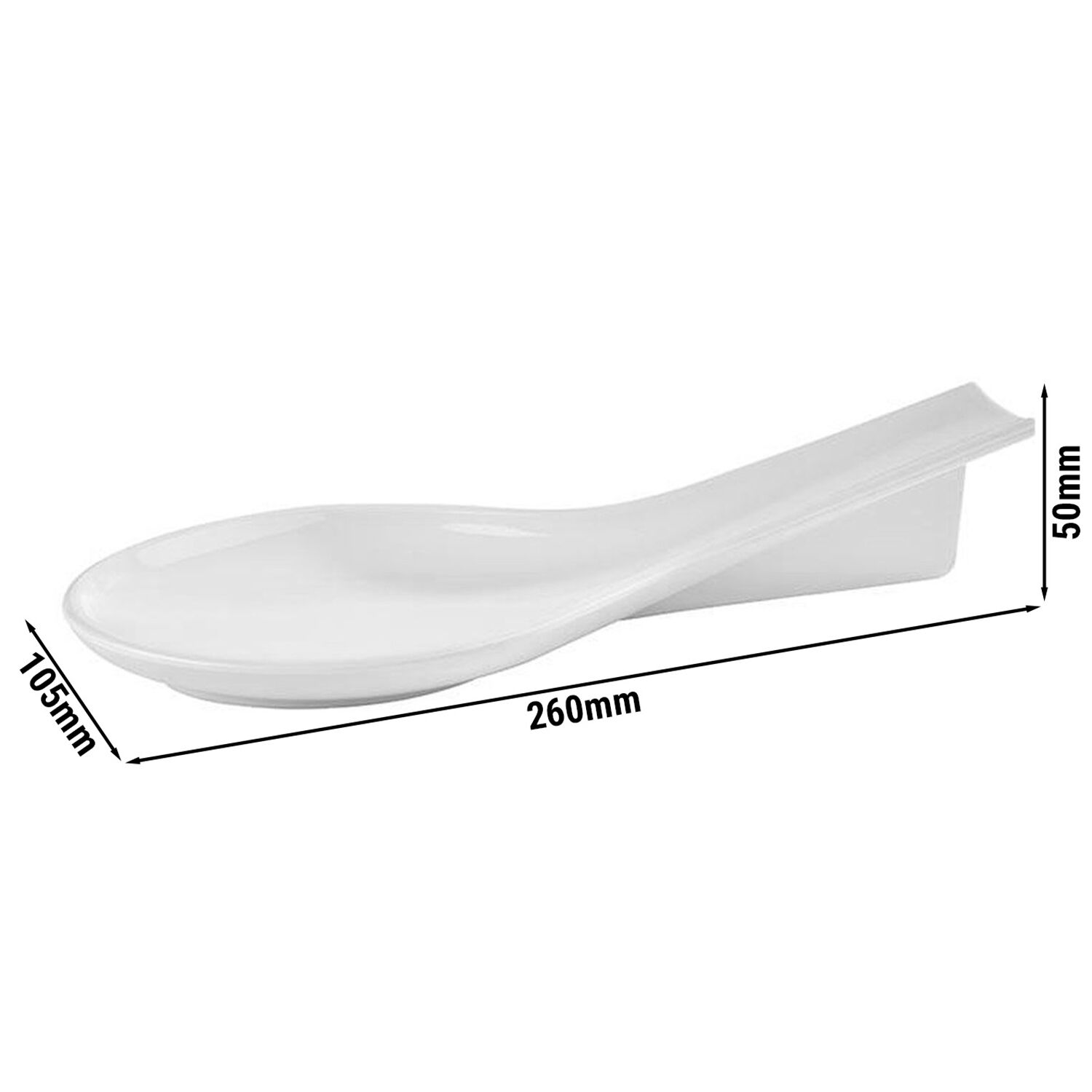 (6 pcs) Repos-cuillère SPOON - Mélamine - 260mm - Blanc - 6 pièces