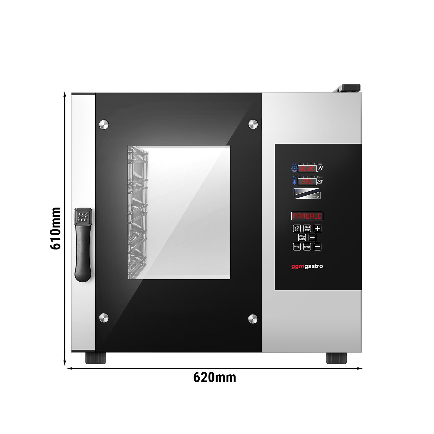 Bakery-Electric Commercial Combi Oven - Digital Controls - 4x EN 600x400 - incl. Inner rack, Core temperature probe, HACCP monitoring, USB