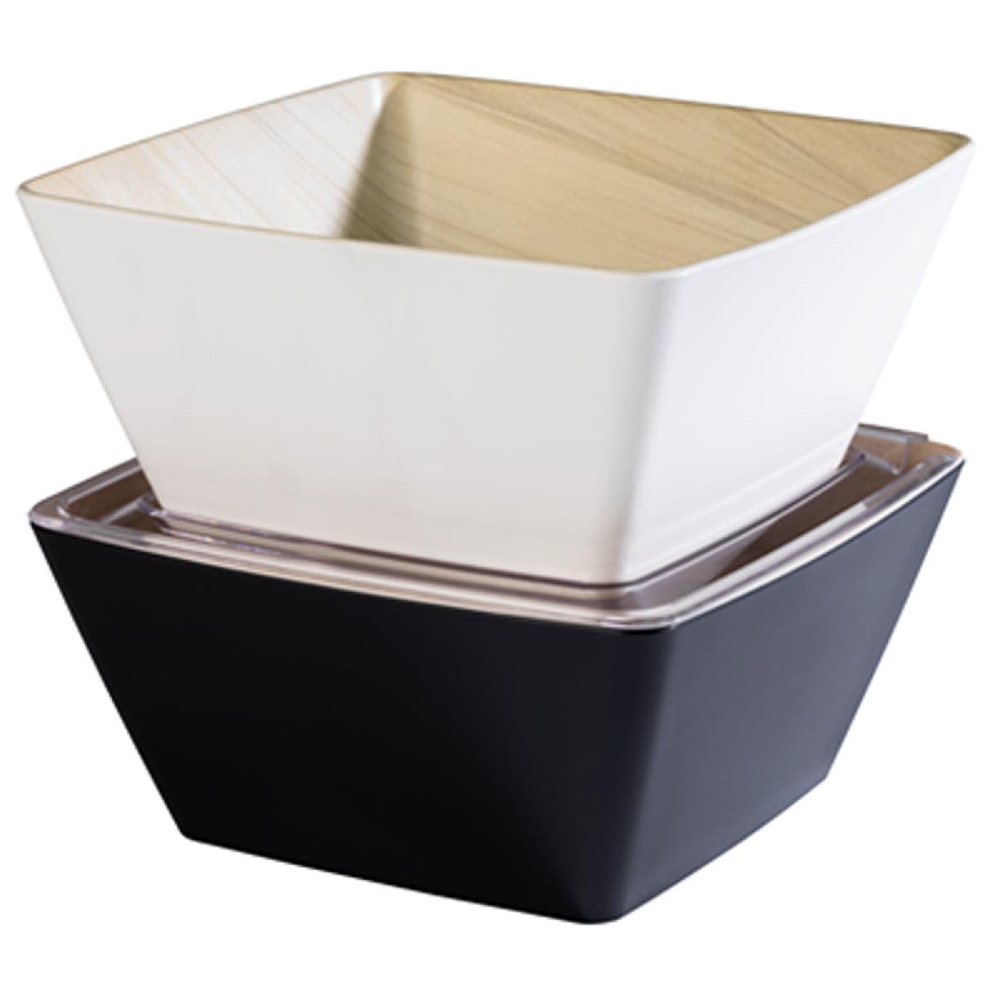 (6 stuks) Schaal - FRIDA - Melamine - 3,5L - vierkant - 250x250mm - stapelbaar - Wit/Beige