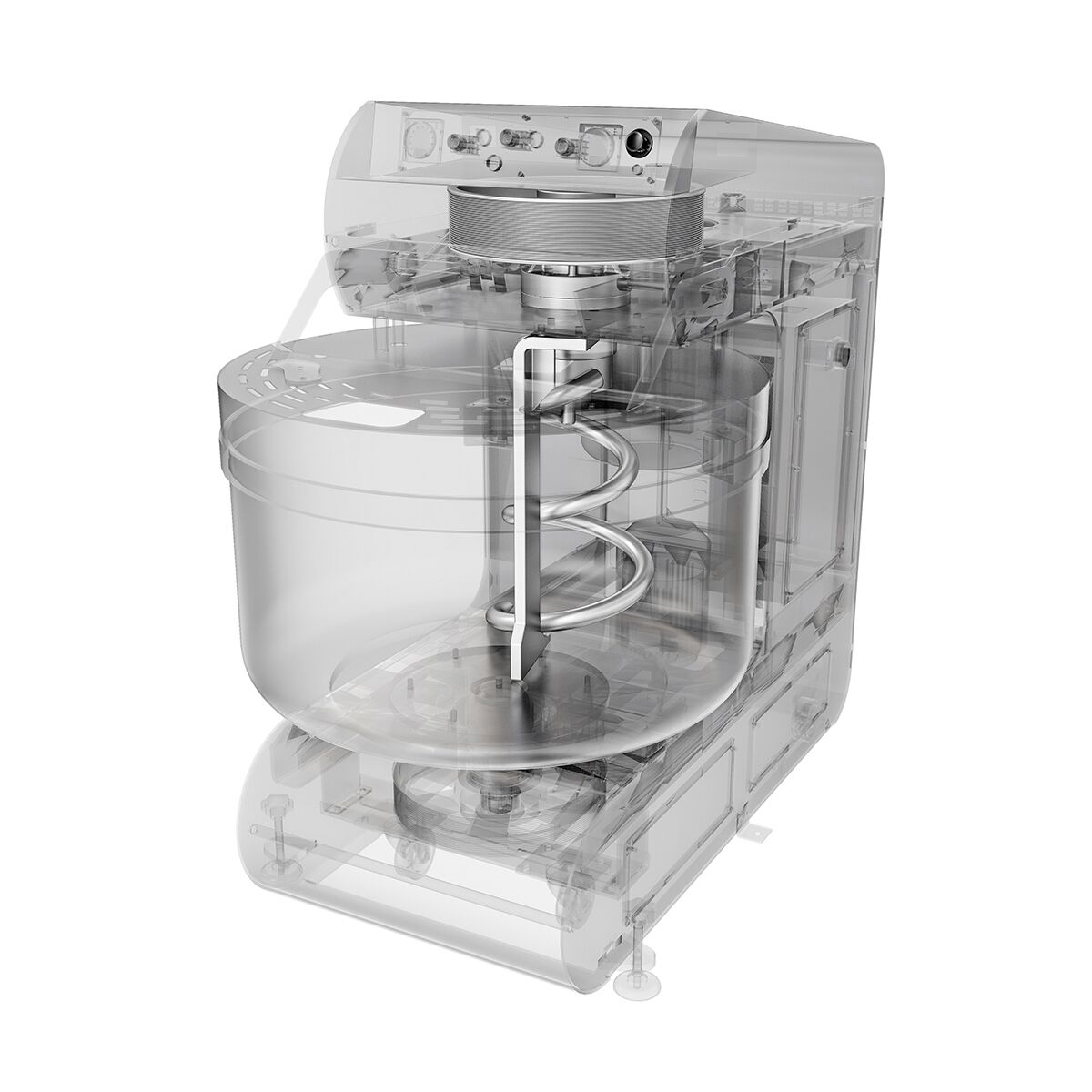 Commercial Spiral Dough Mixer - 70L / 40kg - Twin Speed - Fixed Head & Bowl - with Timer - 400V 3‑Phase - Twin Motor Drive - For Pizza & Bread Dough