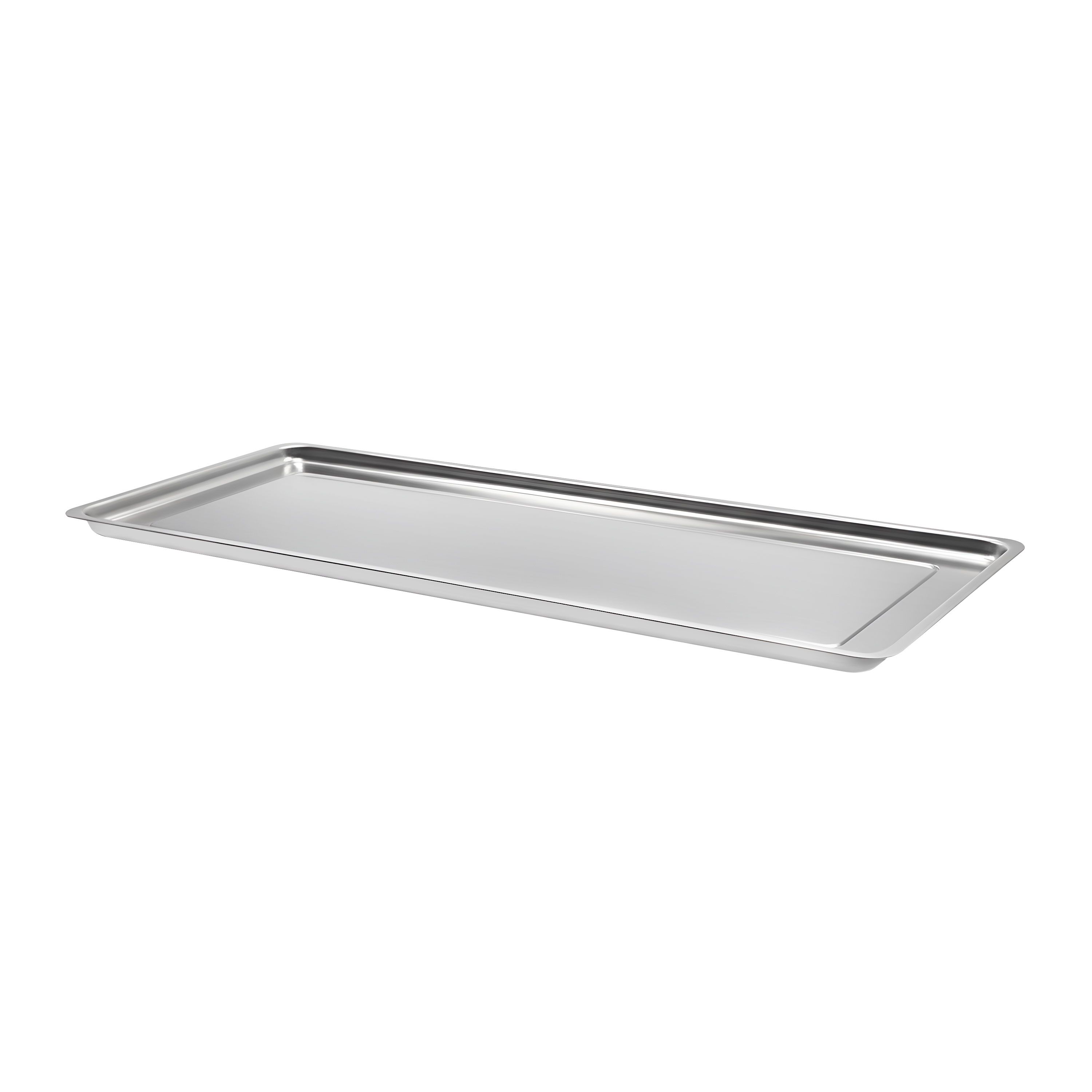 Plateau de service avec rebord - Acier inoxydable - avec rebord - rectangulaire - 820x270x20mm