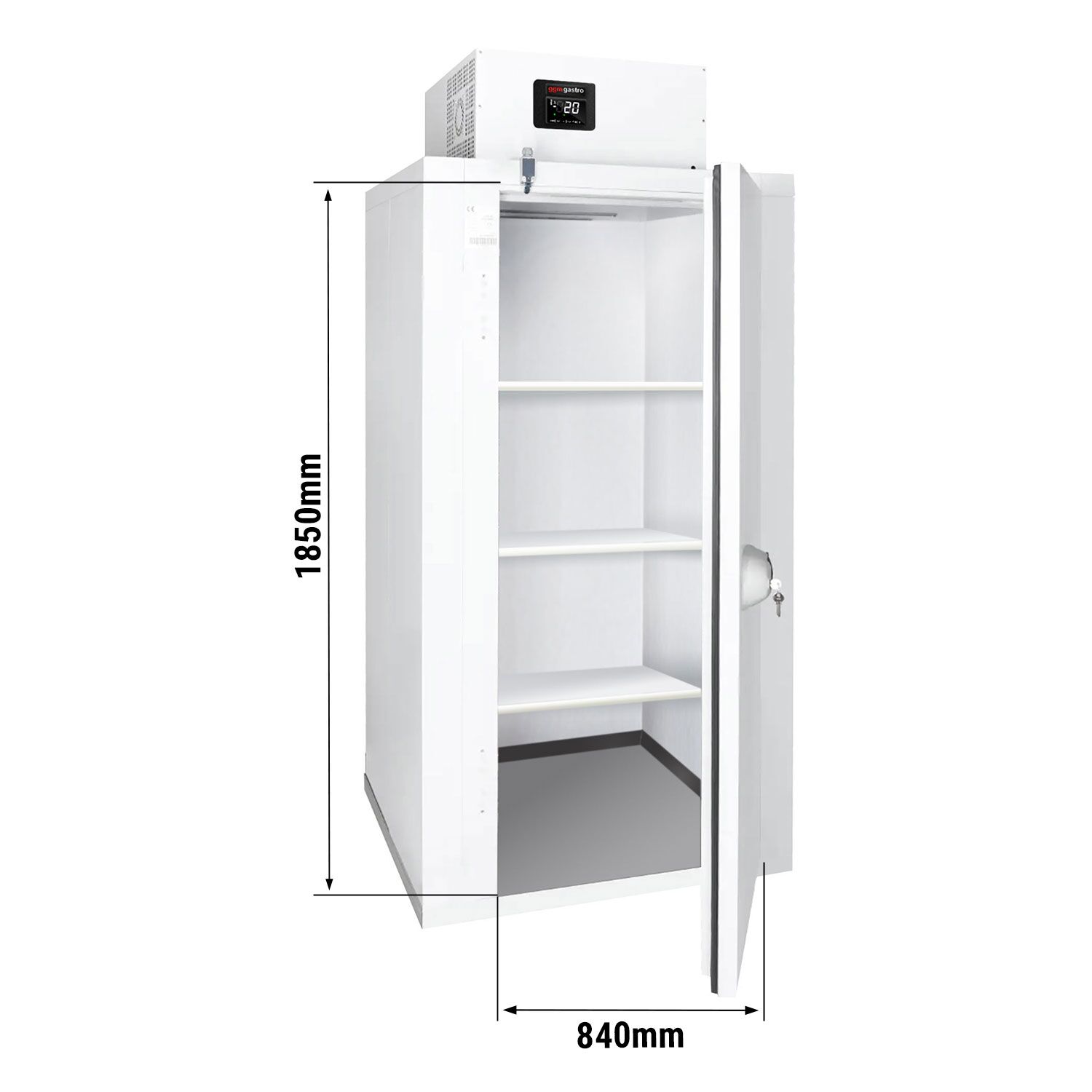 Chambre de congélation compacte – 1000 × 1100 mm – 1,59 m³ – avec 3 étagères