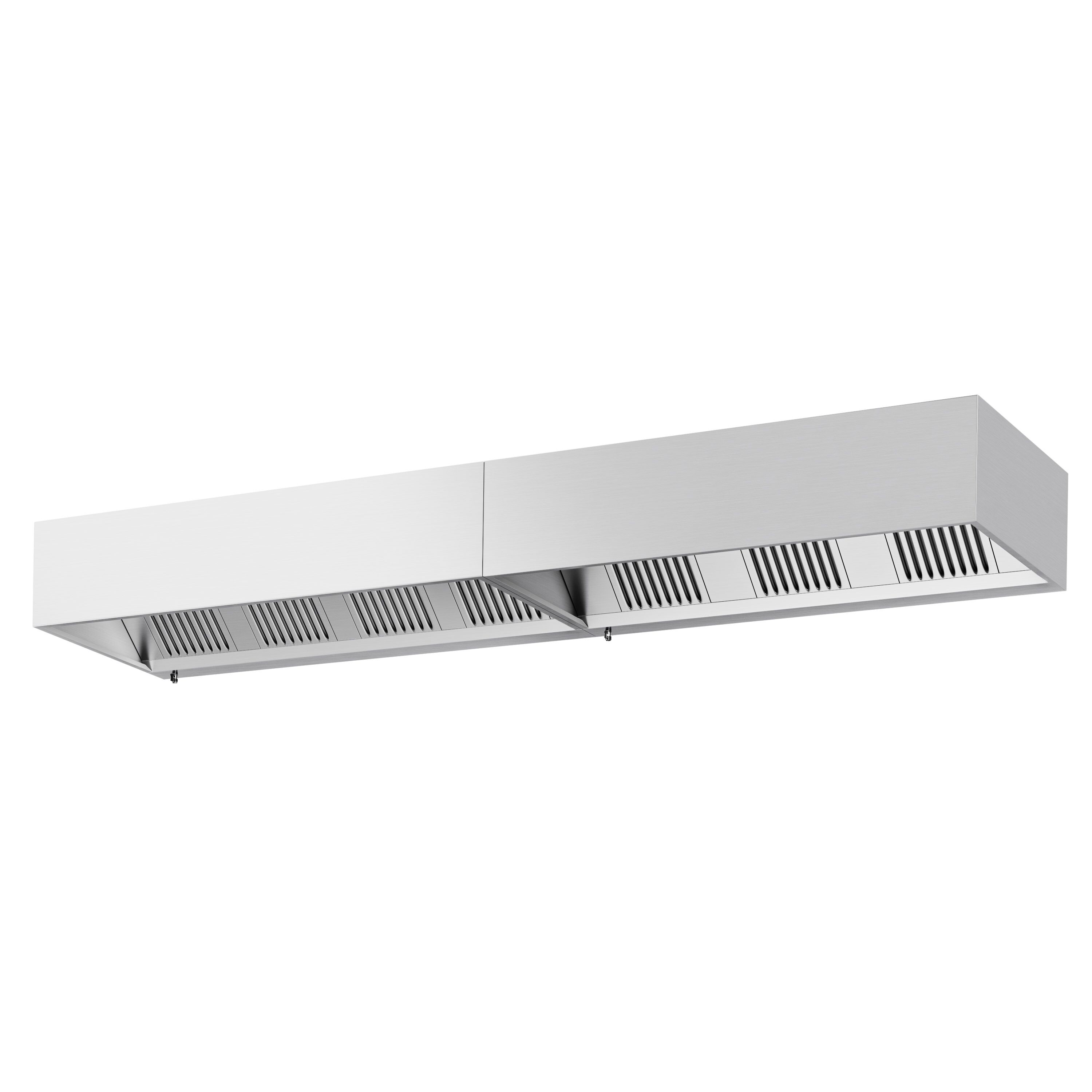 Hotte à adosser professionnelle - Profondeur 900 - 4200mm - sans moteur - avec filtres et éclairage