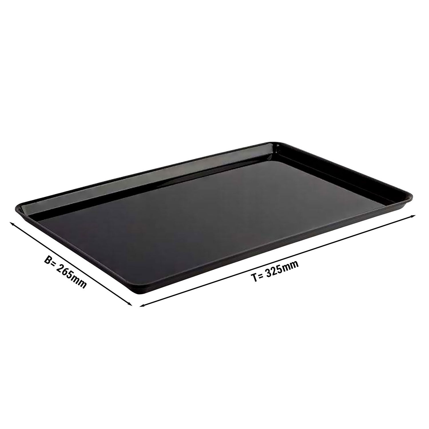 Serving Platter - Plastic - GN 1/2 - 325x265x20mm - Black - rectangular
