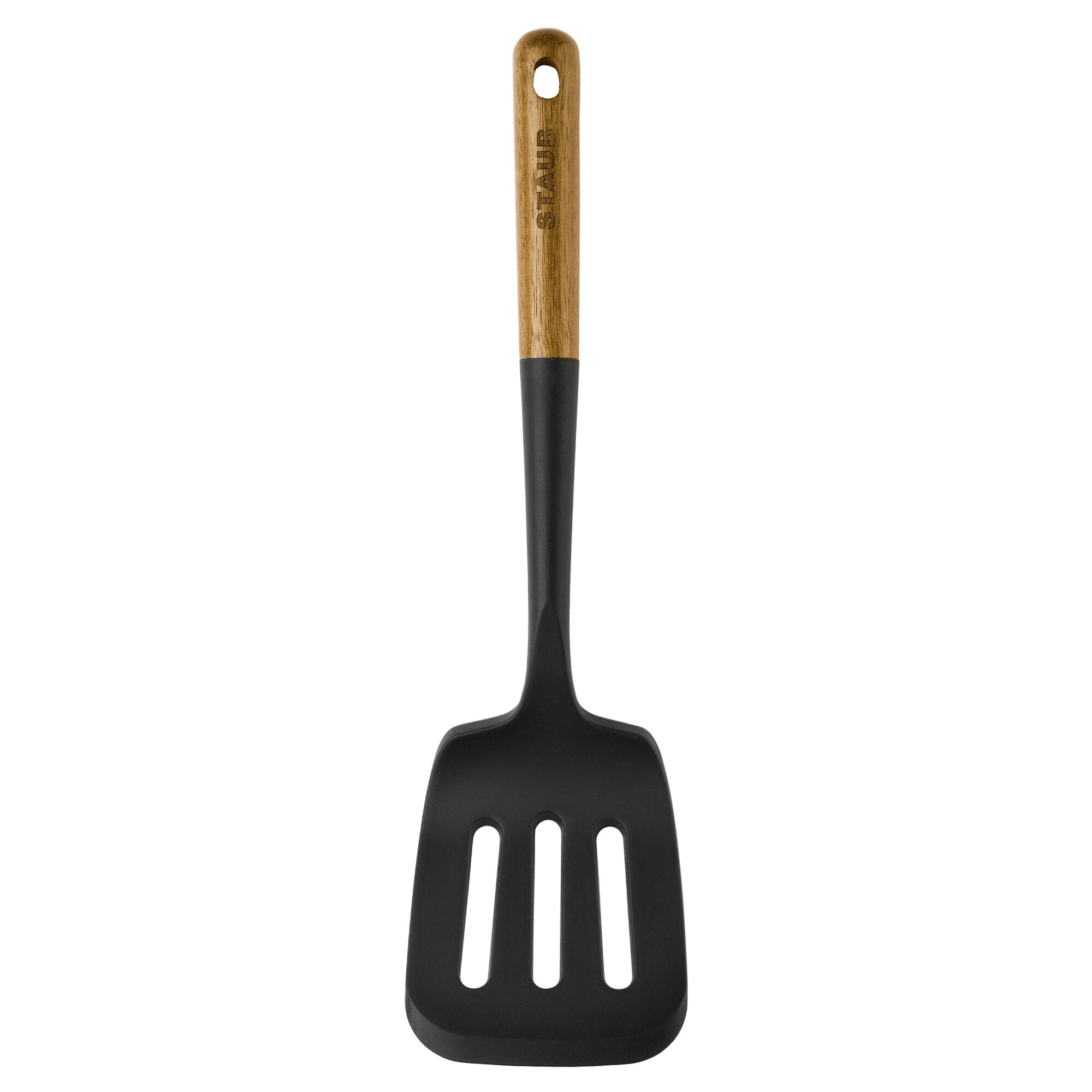 STAUB | Turner Spatula – 31 cm - Silicone - Black - Acacia Wood Handle - Nonstick Safe