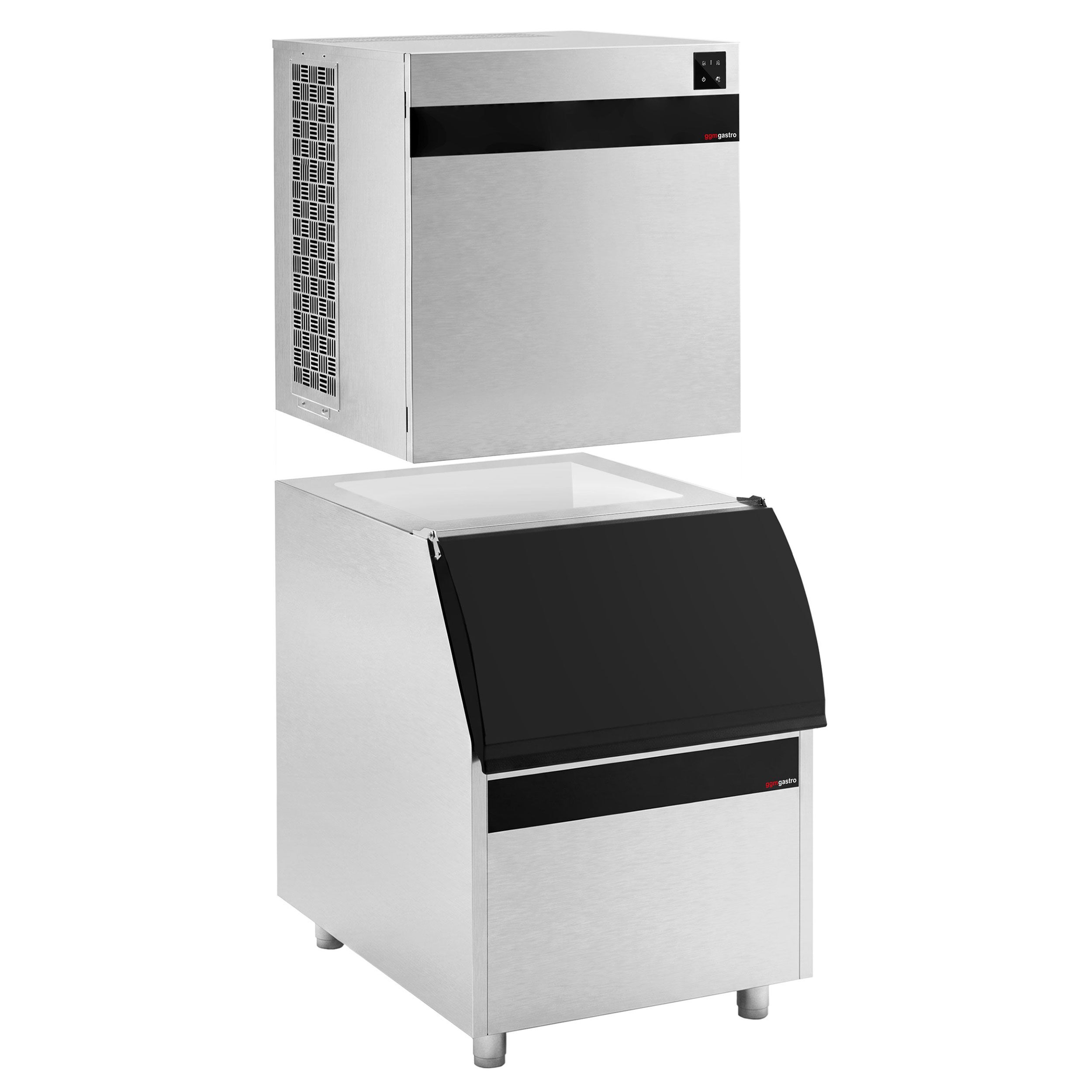 Iskubmaskin - Iskuber - 450 kg/24 h - med isbinge och transportvagn