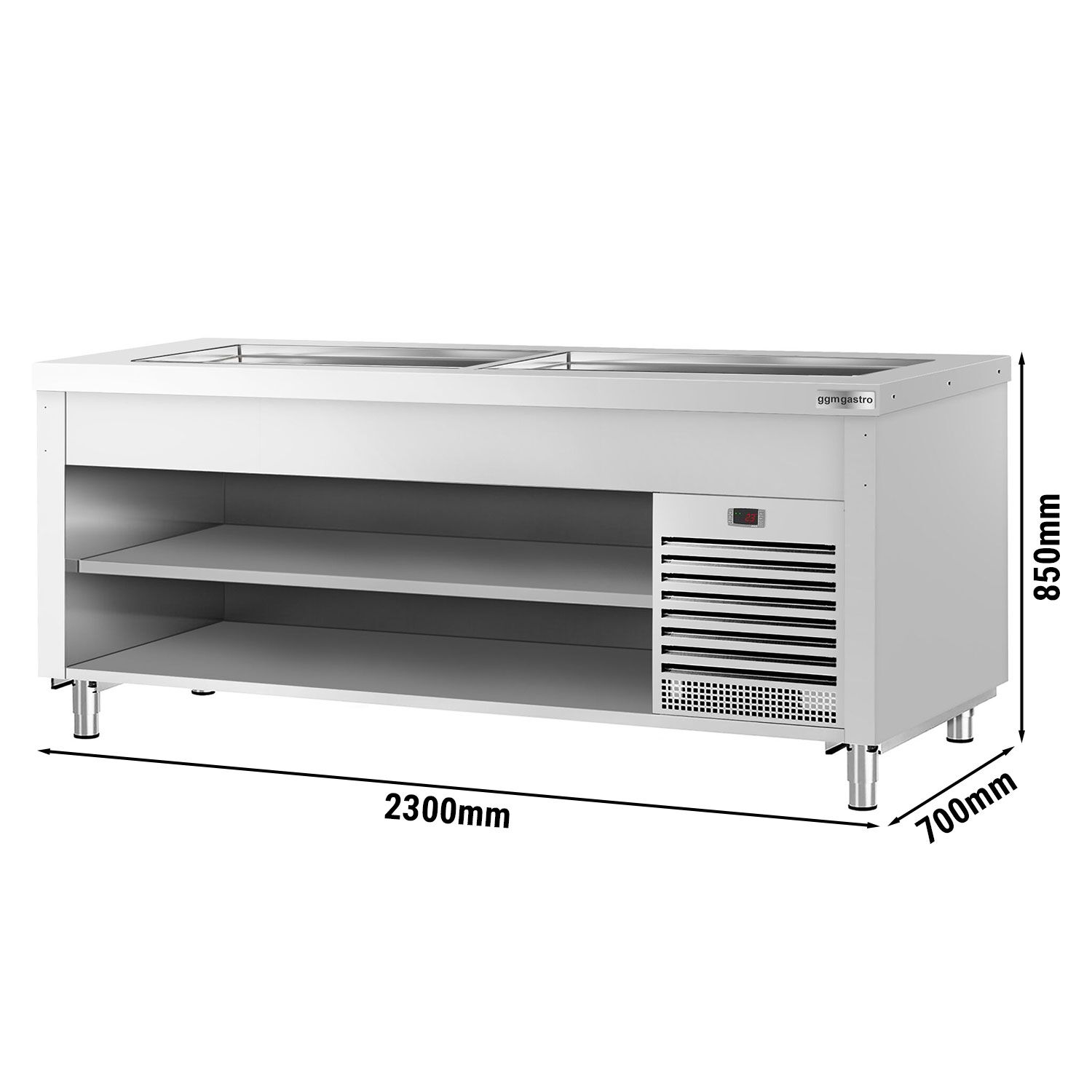 Buffet réfrigéré KOPENHAGEN - 2310mm - avec plaque réfrigérée