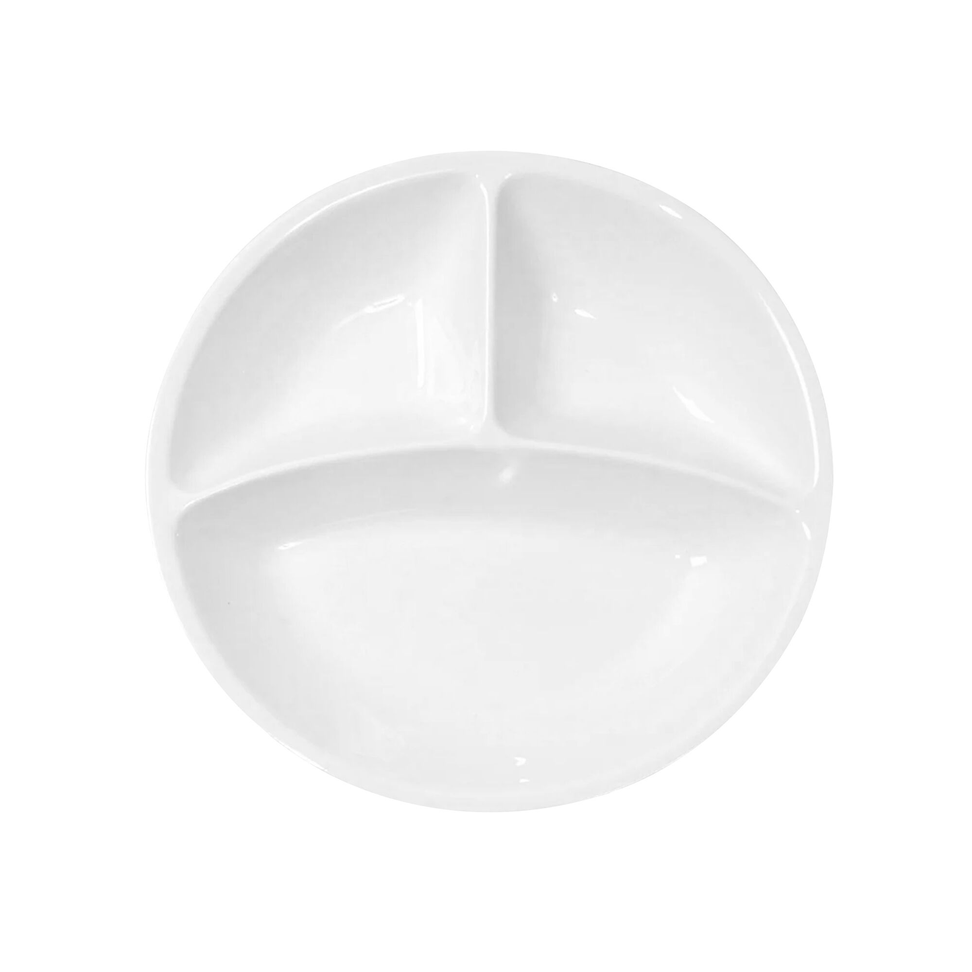 (12 pièces) THERMO FUTURE BOX | Assiette en Porcelaine - Ronde - 3 Compartiments - Blanc