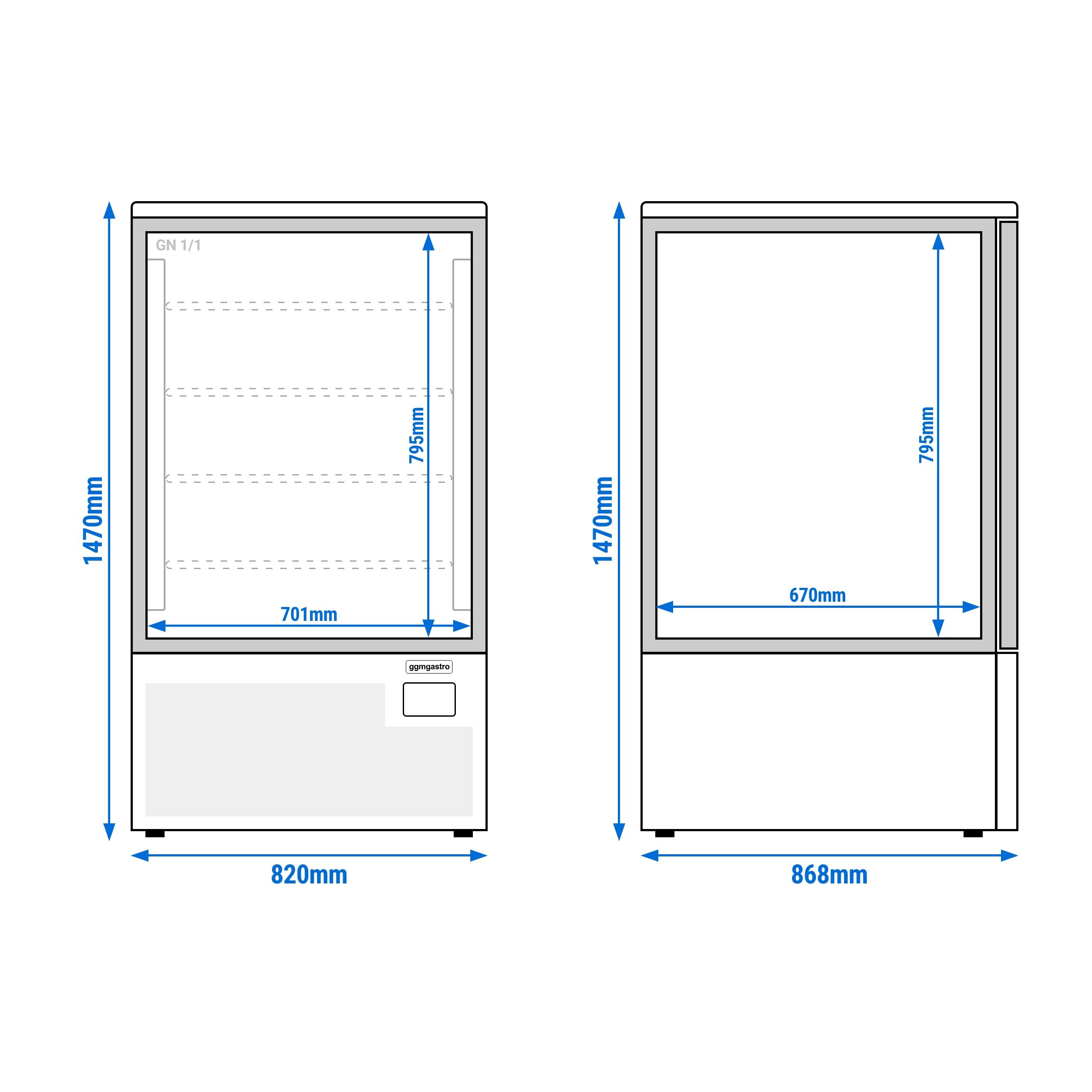 Cellule de refroidissement rapide - 240 litres - 10 x GN 1/1