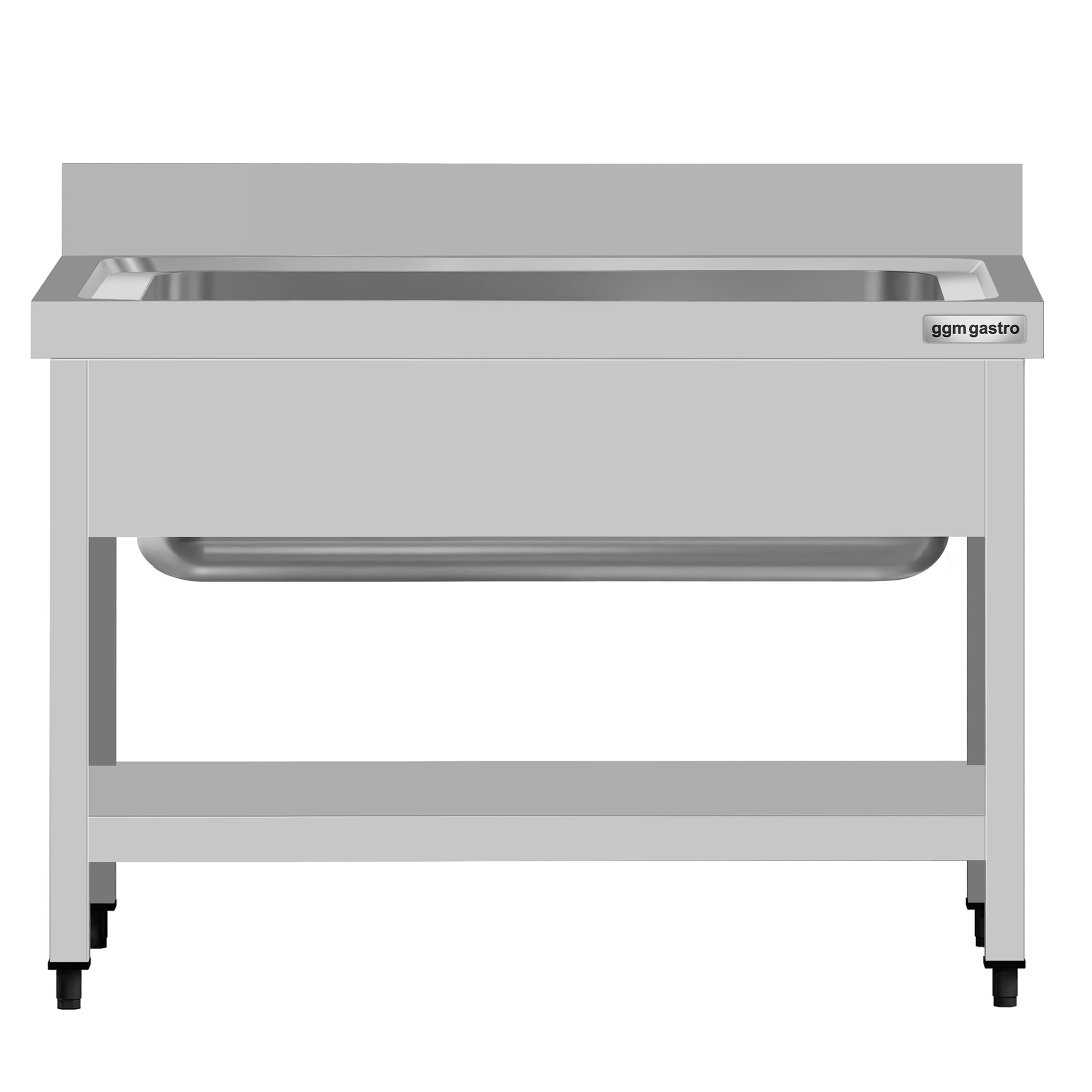 Plonge à marmites en inox ECO - 1000x700mm - avec étagère basse & 1 bac