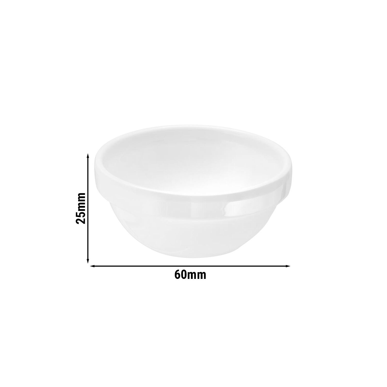 (6 pièces) Coupelles à sauce - CASUAL MINI - Melamine - 20 ml - Ø 60 mm - Blanc