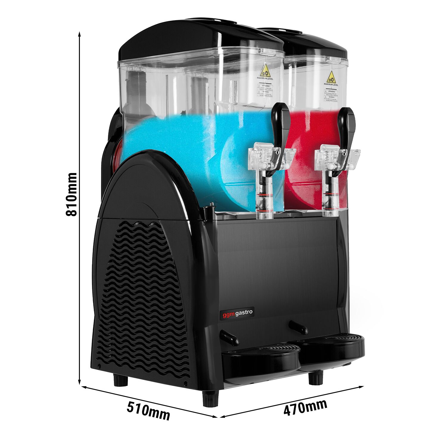 Commercial Slush Machine - 2x 12L - 880W - Black