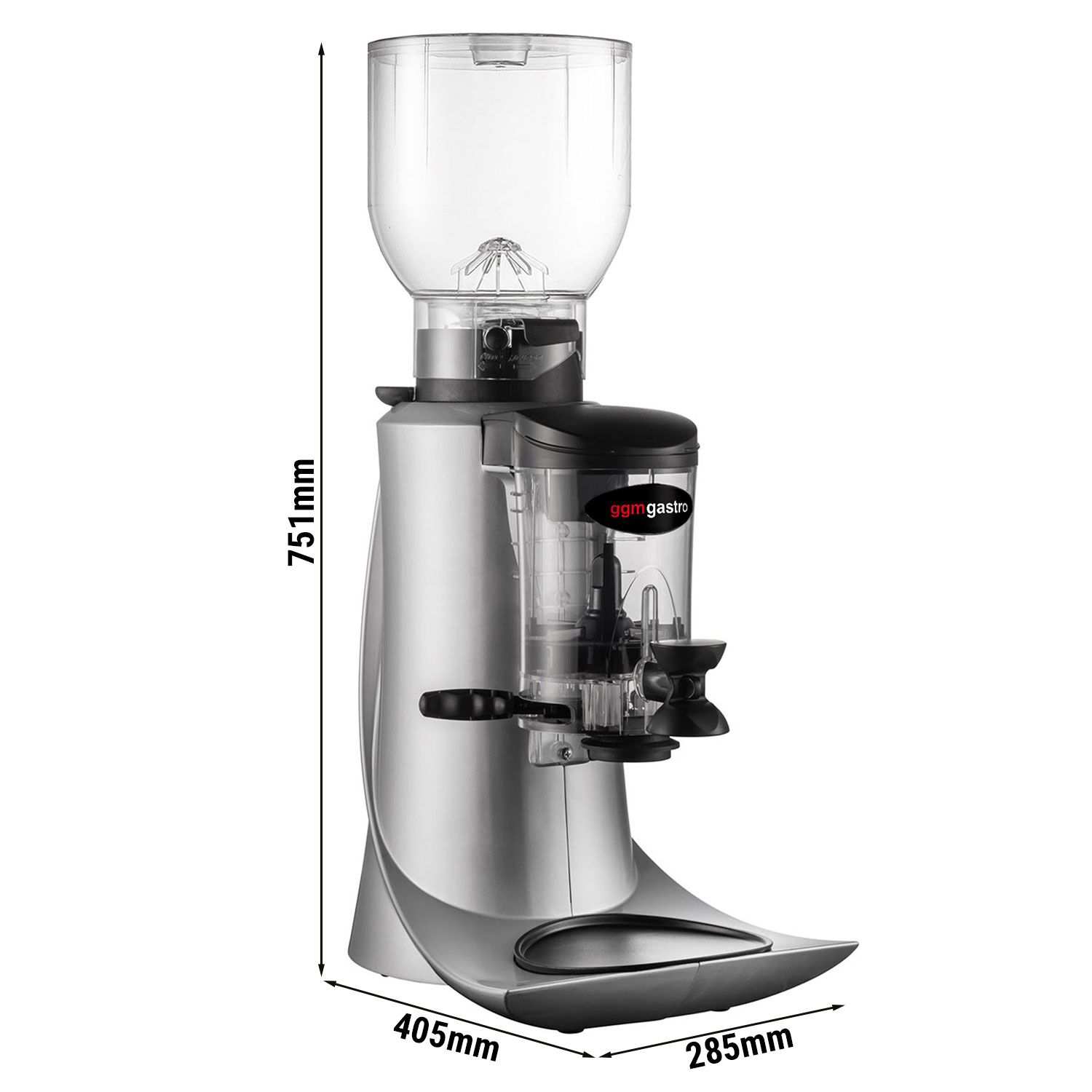 Moulin à café – 2 kg – 55 dB – Avec doseur – Argent