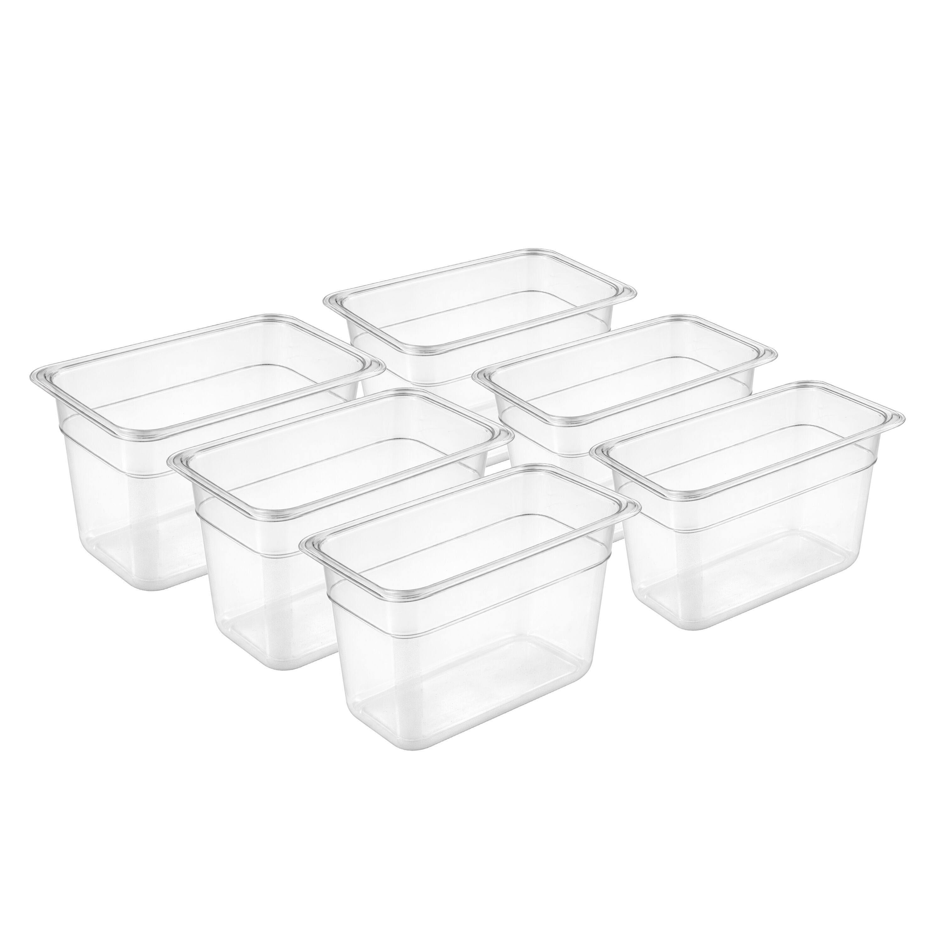 (6 pièces) Bac en Polycarbonate GN 1/9 - Transparent - Hauteur : 100 mm