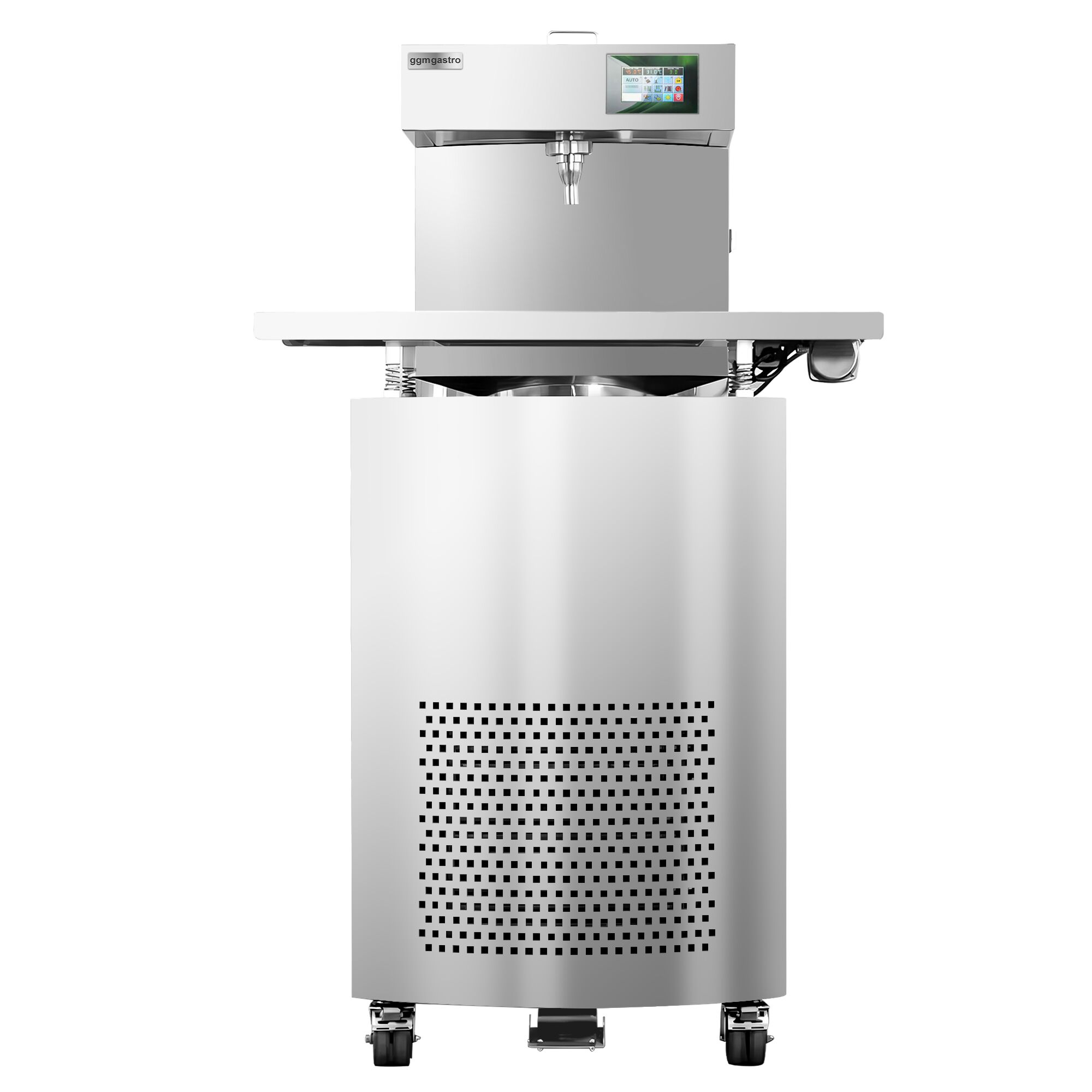 Tempéreuse à chocolat / Chocotemper - 24 kg - 3 kW - avec robinet de vidange - incl. surface de rangement avec zone de glaçage