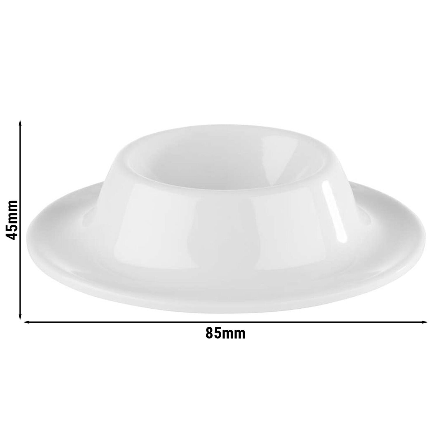 (6 pcs) Coquetier EGGY - Mélamine - Ø 85mm - Blanc