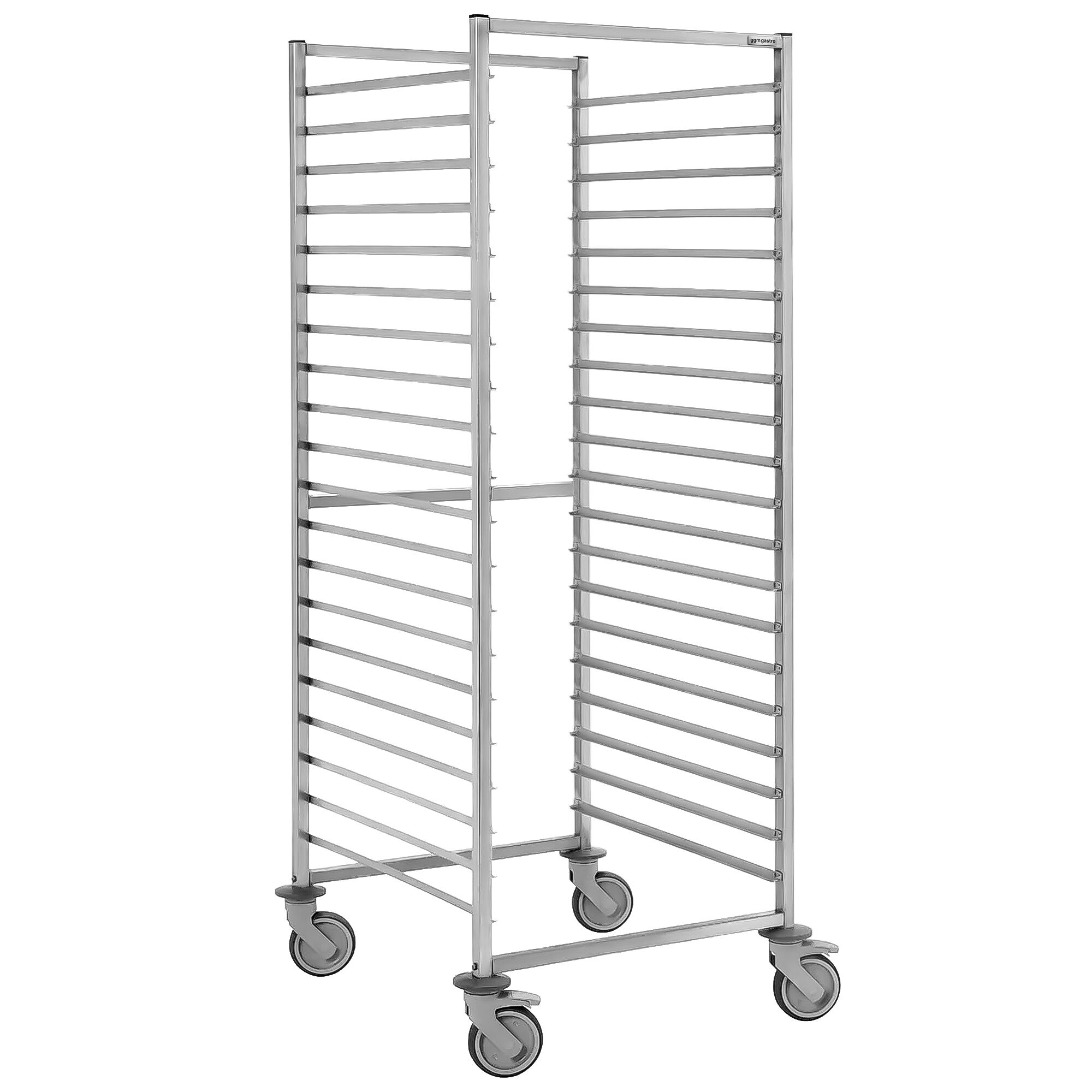 Chariot à glissières en acier inoxydable - GN 2/1 - 20 niveaux