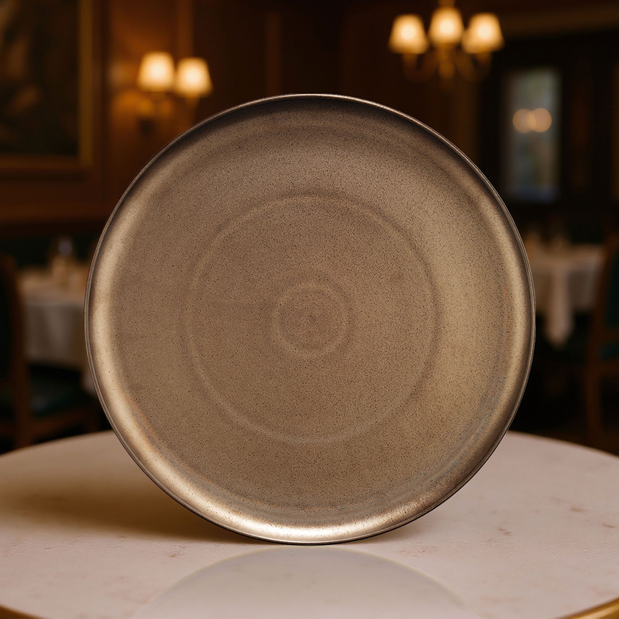(12 pièces) Assiette à Pizza en Porcelaine - Ø 310 mm - Bronze
