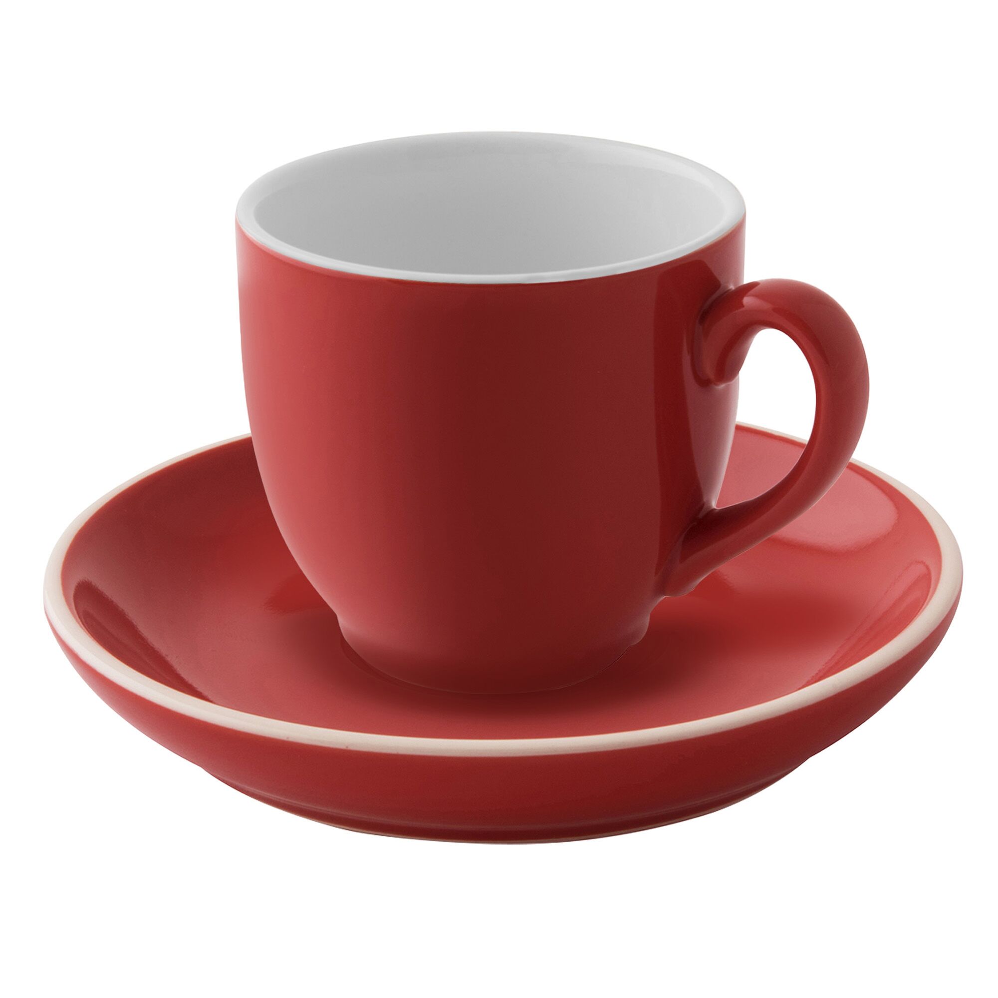 (6 st) COLORS - Kaffefat - Rund - Ø 120 mm - Röd