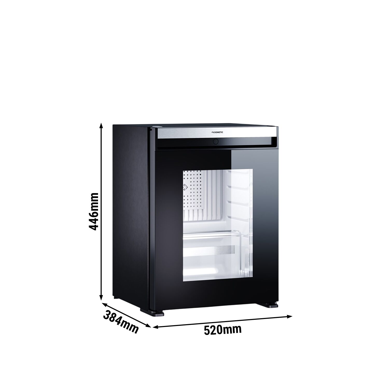 DOMETIC | Minibar-kylskåp – EVOLUTION A30G – 384 mm – 30 liter – med 1 glasdörr och dörrhängslen till vänster