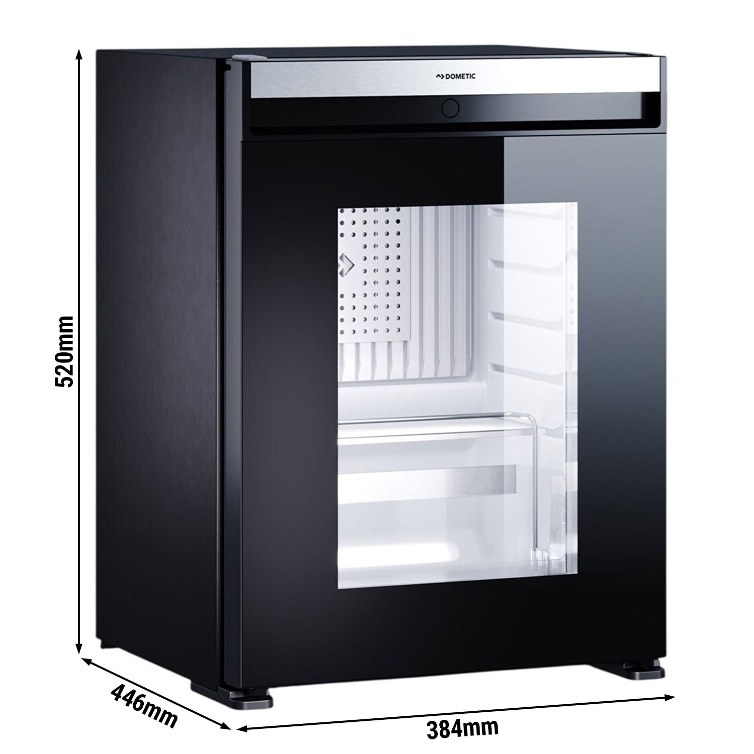 DOMETIC | Minibar-Kühlschrank - HIPRO EVOLUTION A30G - 384mm - 30 Liter - mit 1 Glastür & Türanschlag Links