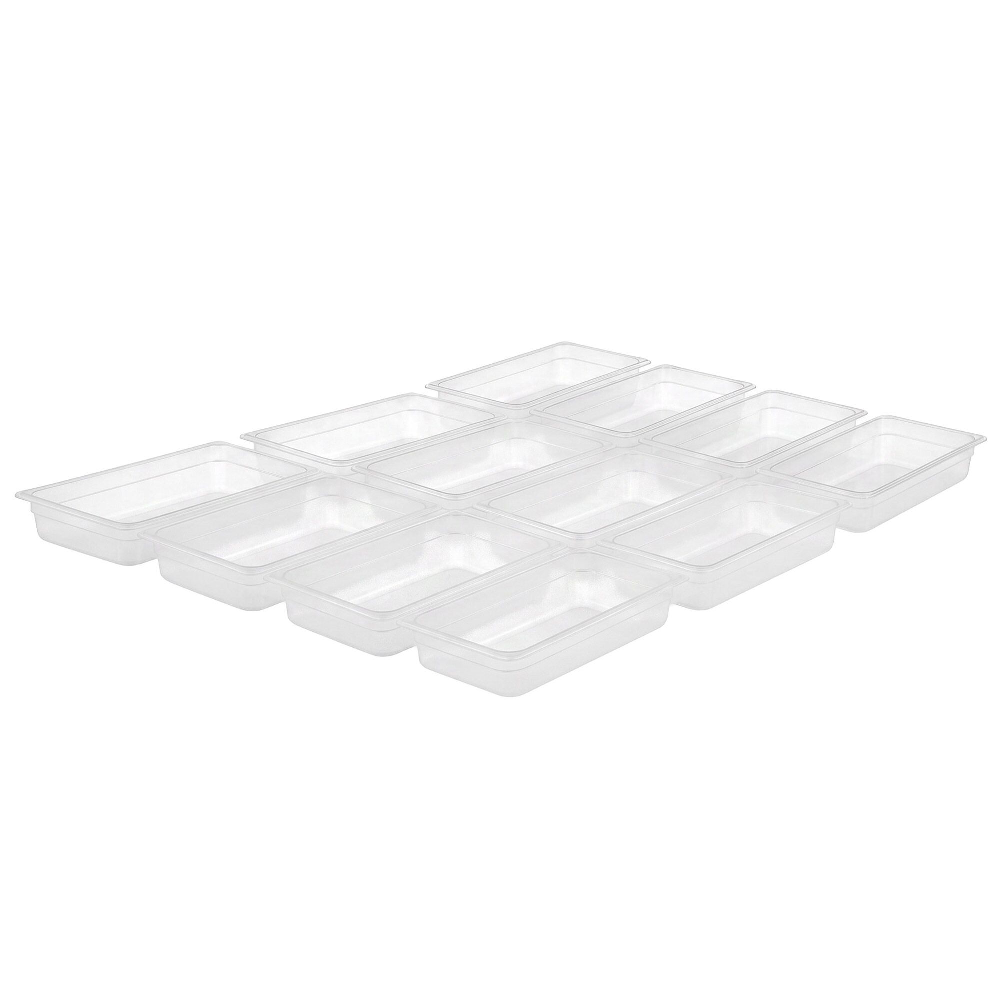 (12 pcs) Polycarbonate Container GN 1/3 - Clear - 2.4L - Depth: 65mm