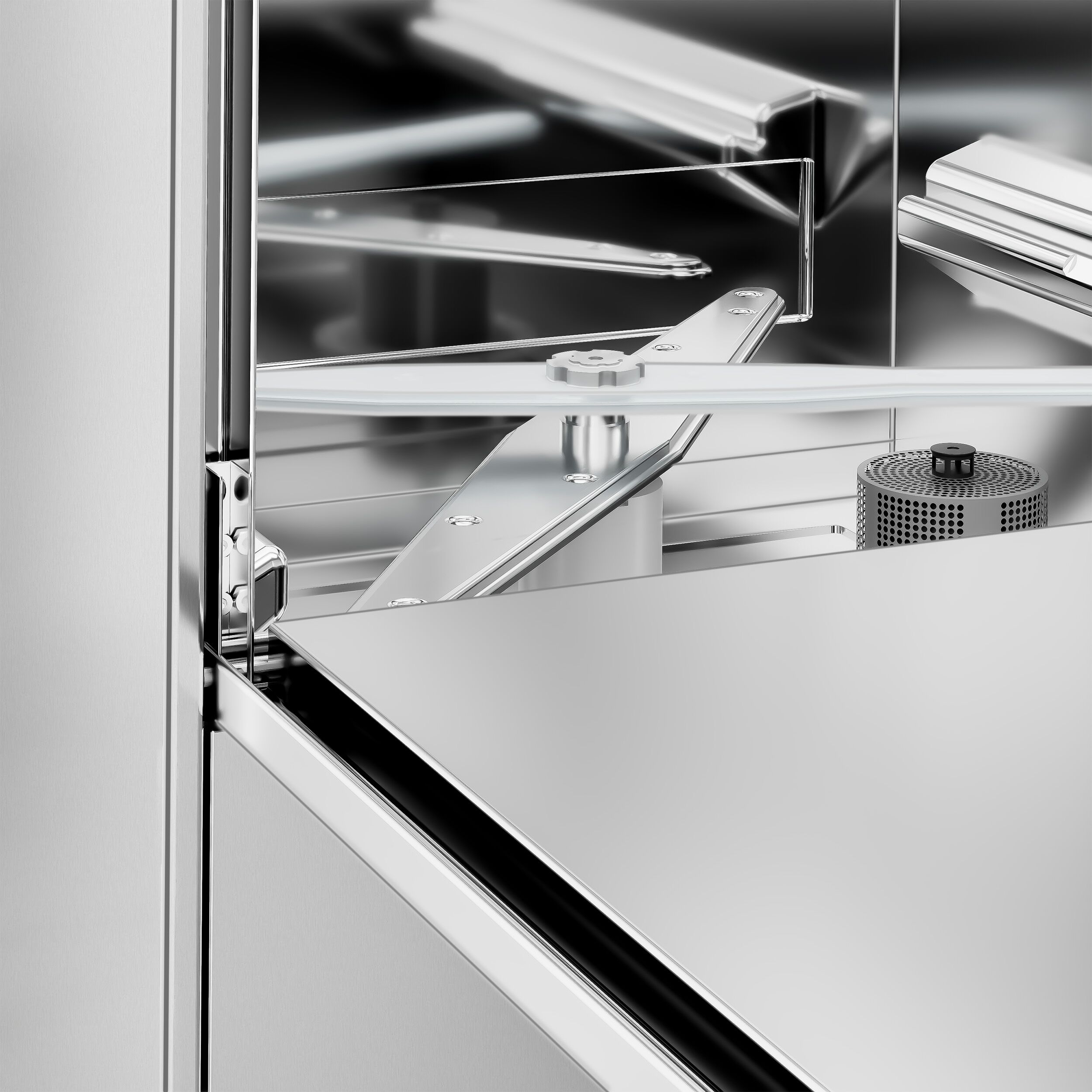 Lave-verres professionnel à double paroi - Mécanique - 2,97kW - avec pompes à détergent, de liquide de rinçage et de vidange