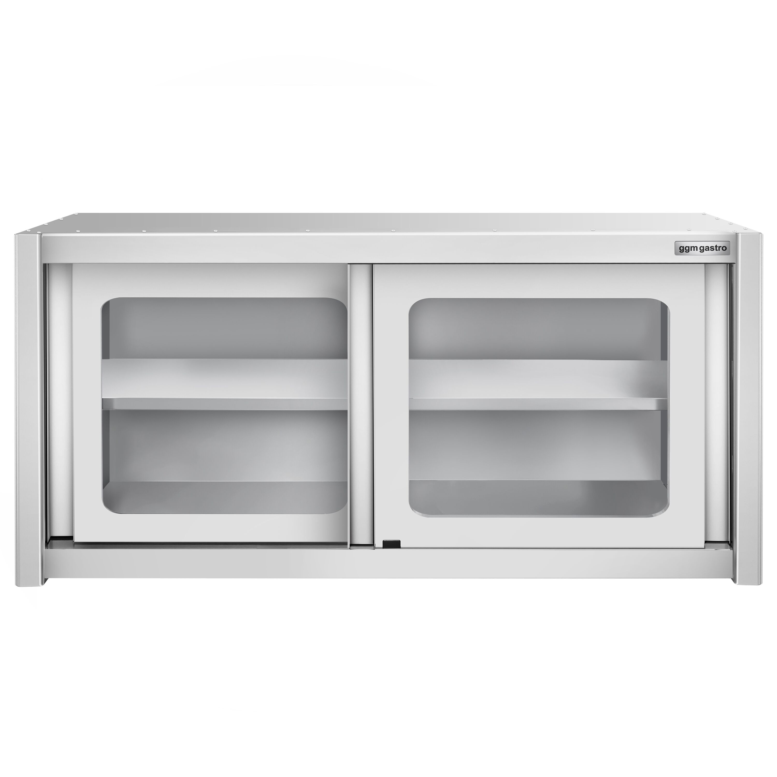 Armoire murale en acier inoxydable - 1400x400mm - avec portes coulissantes vitrées - 650mm de haut