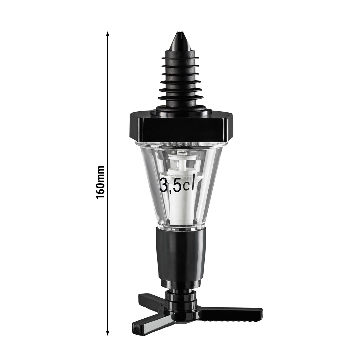 FUCHS | ECO - Pourer - 3.5 cl - for 0.7–1-liter bottles - Plastic - Black