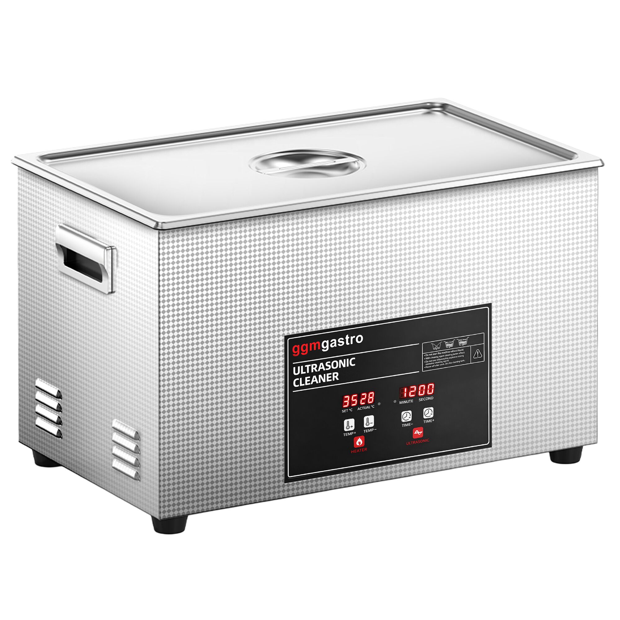 Nettoyeur à Ultrasons - 30 Litres - 600 Watt Puissance Ultrasonique - avec Robinet de Vidange
