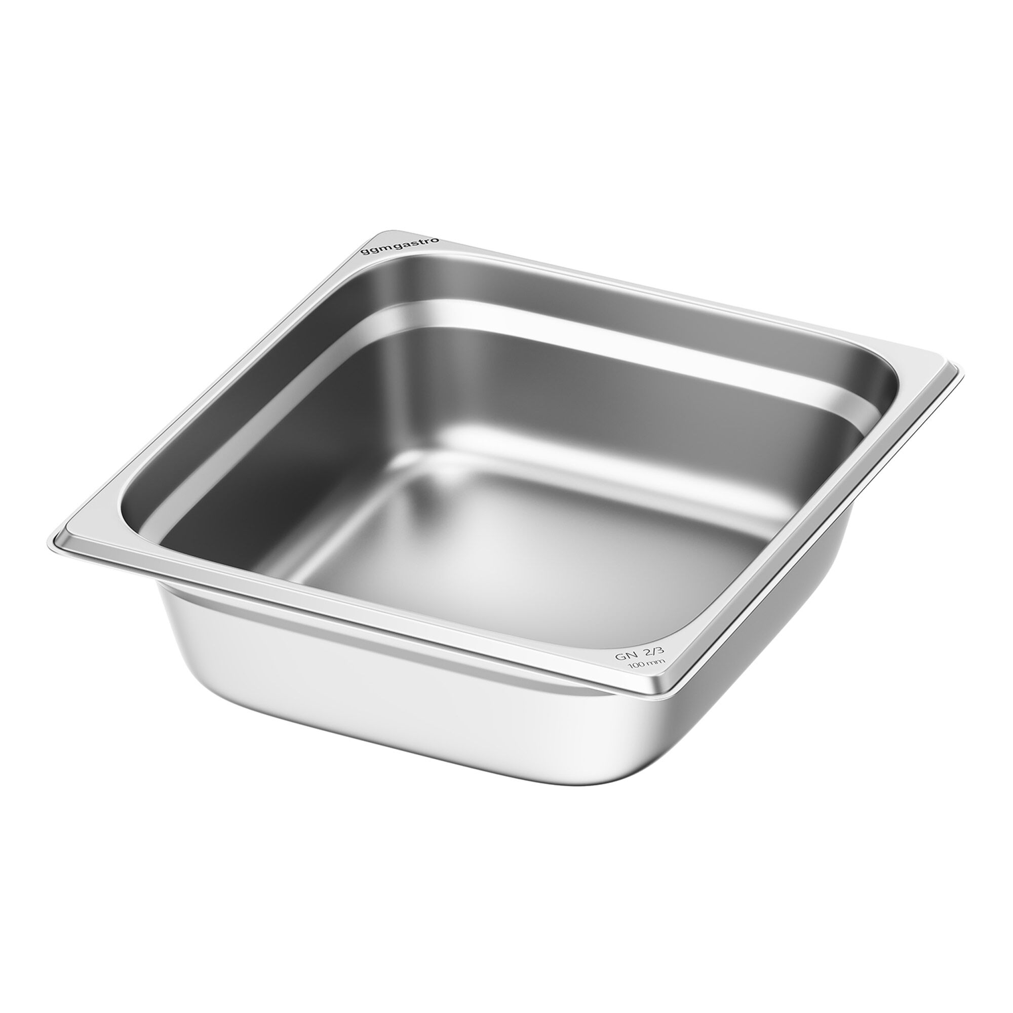 (6 pièces) Récipients en acier inoxydable GN 2/3 - Hauteur : 100mm