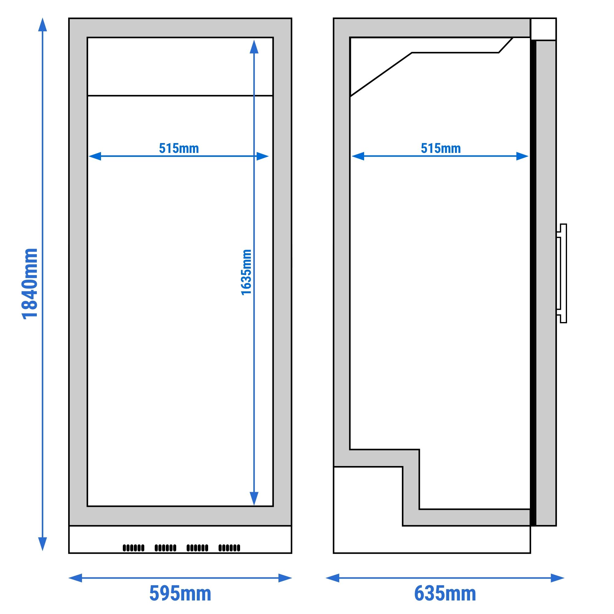 Réfrigérateur de stockage inox ECO – 400 litres – avec 1 porte vitrée