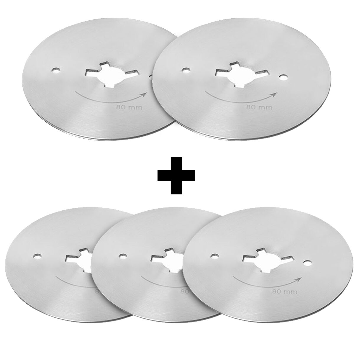 (5 pcs) Electric Kebab Slicer Blade (Ø80mm) - Smooth - Stainless Steel - 80x80x1mm - compatible with DSC80D