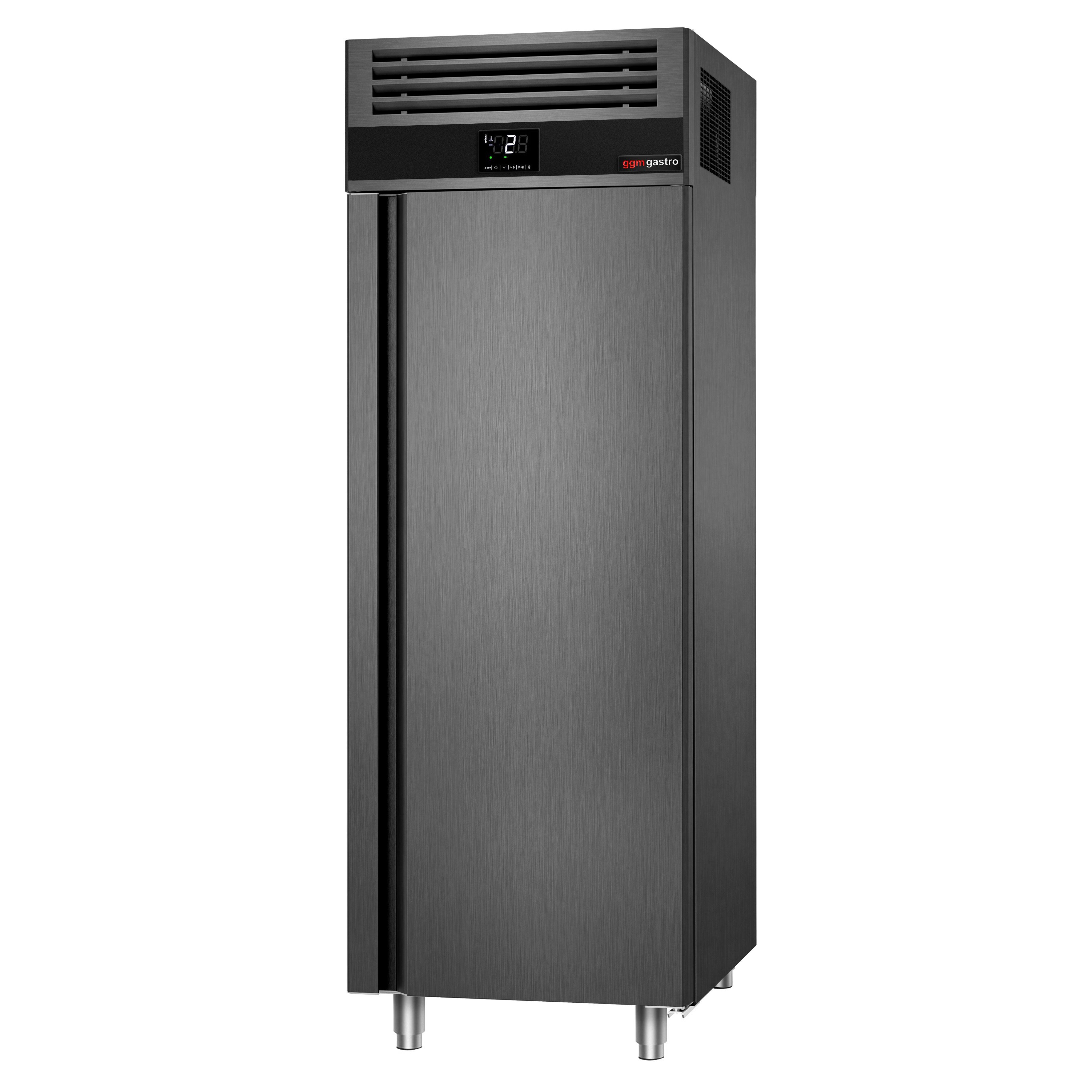 Armoire réfrigérée positive Inox AISI 304 PREMIUM - GN 2/1 - 700 L - avec 1 porte & Glissières GN & 4 grilles GN 2/1 - Anthracite