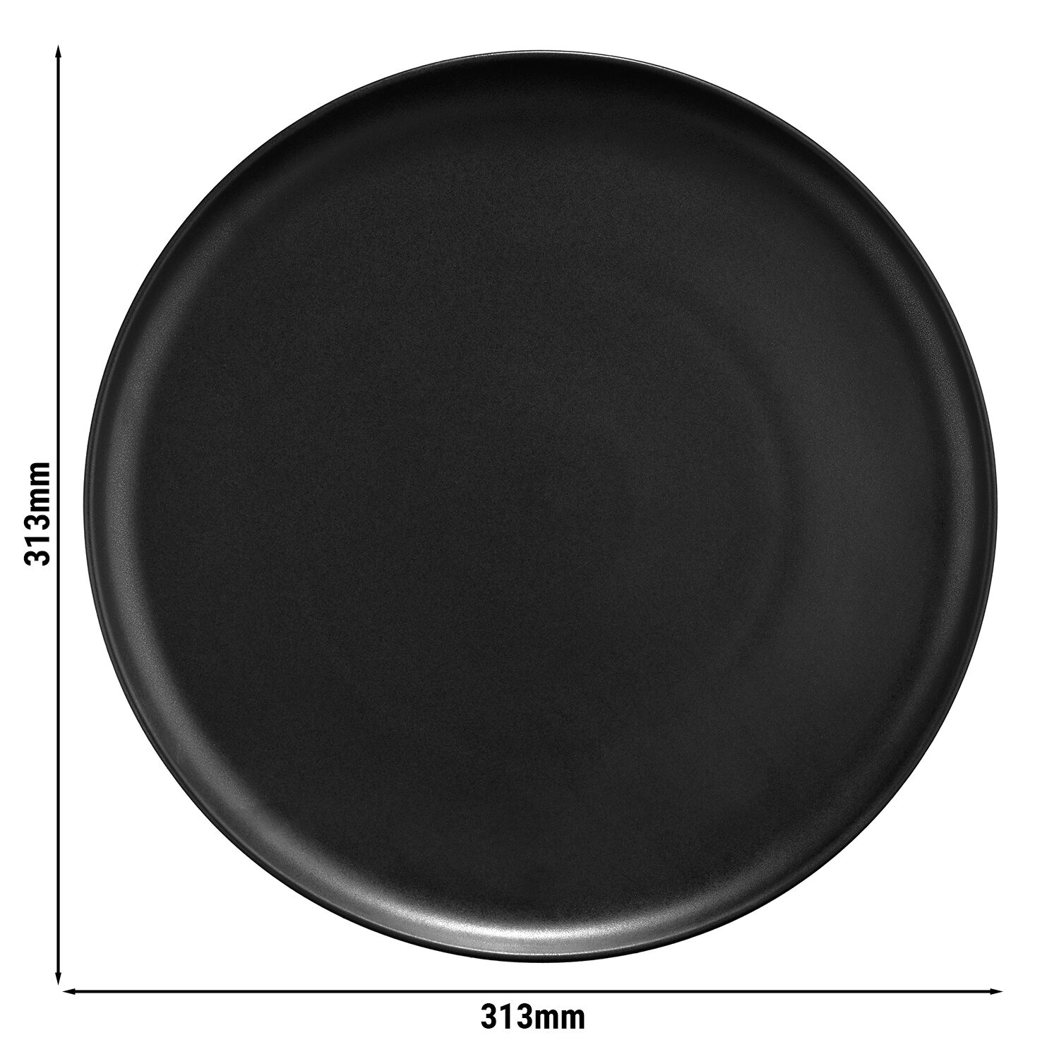 (12 pièces) Assiette à Pizza en Porcelaine - Ø 310 mm - Noir
