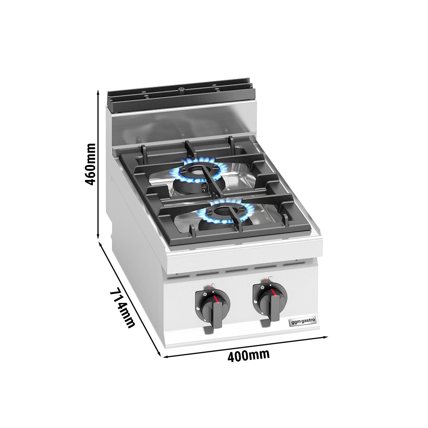 Fourneau à gaz – 14 kW – 2 brûleurs