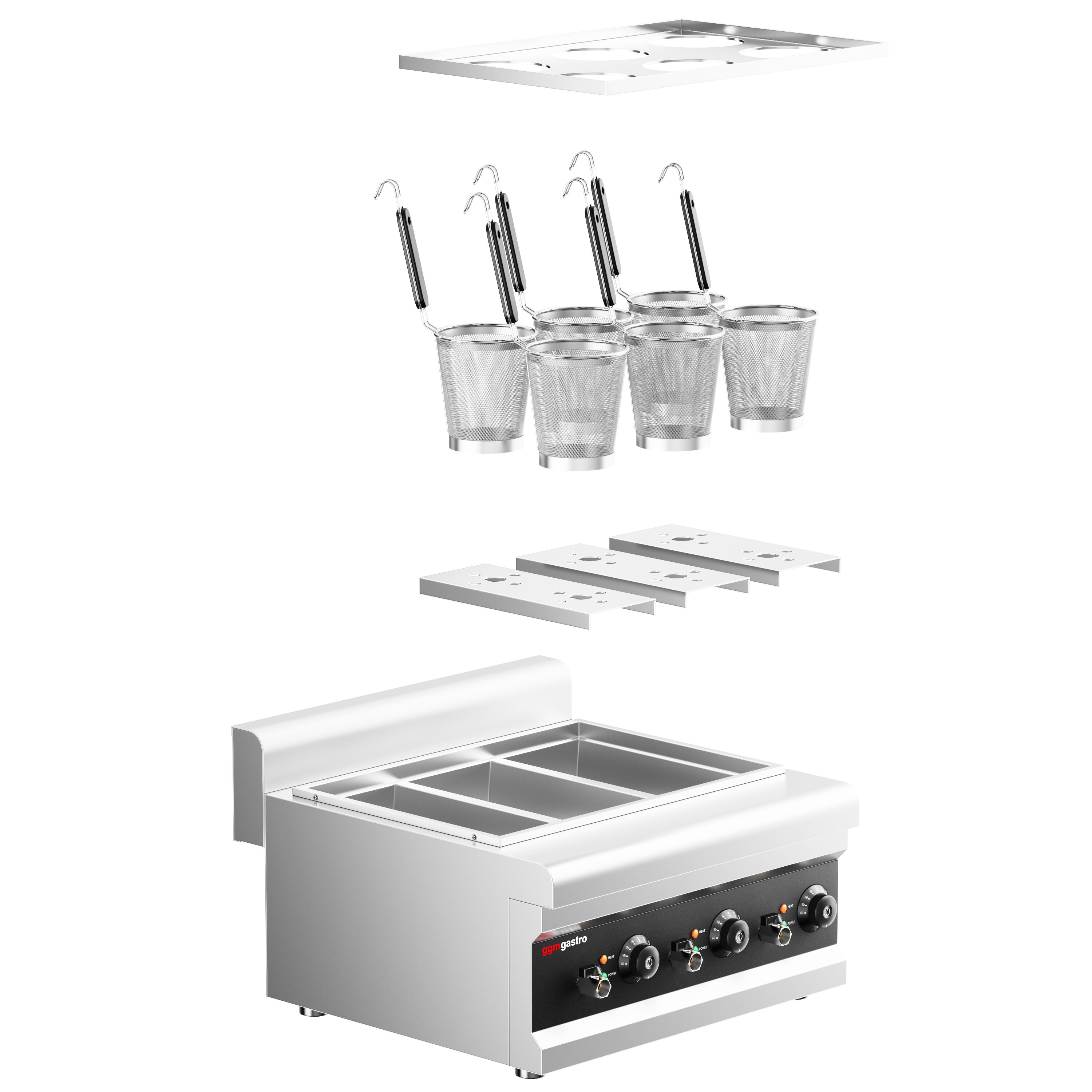 Cuiseur à pâtes électrique – 3 kW – incl. 6 paniers