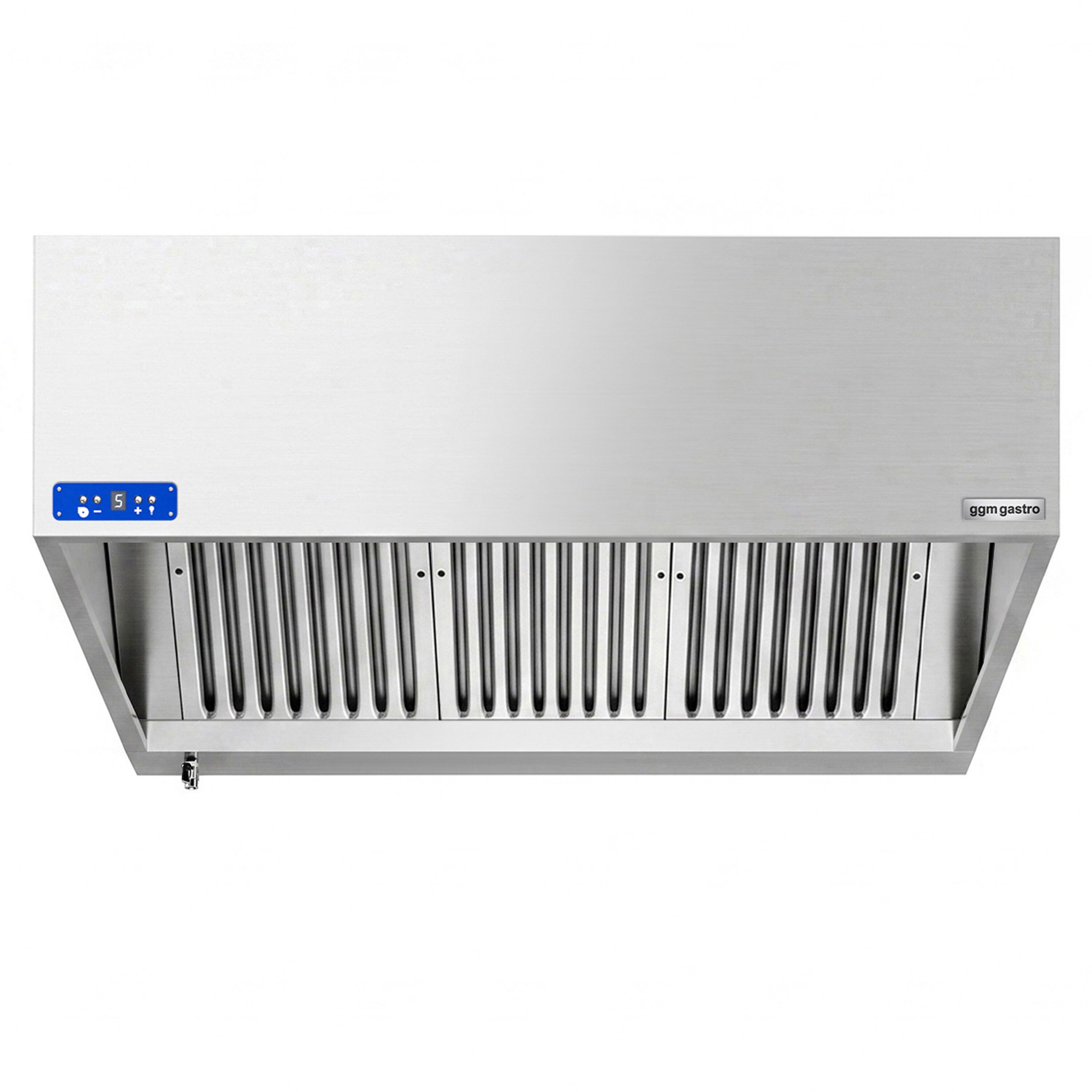 Commercial Wall-Mounted Extractor Hood with Motor – 1400mm – with Speed Controller, Baffle Filters & Lighting