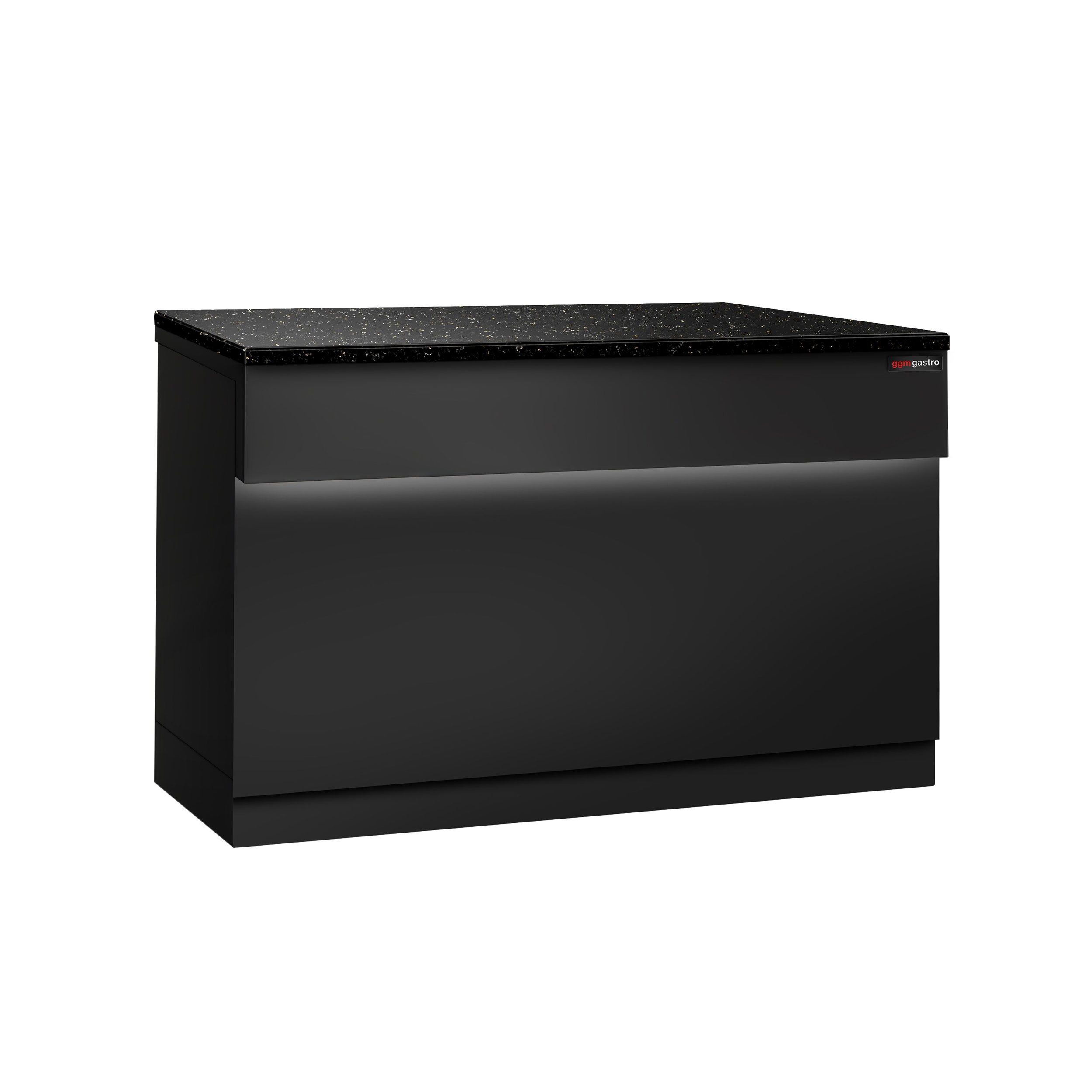 Table de caisse TORONTO – 1150 mm – façade Noire – plan de travail en granit Noir