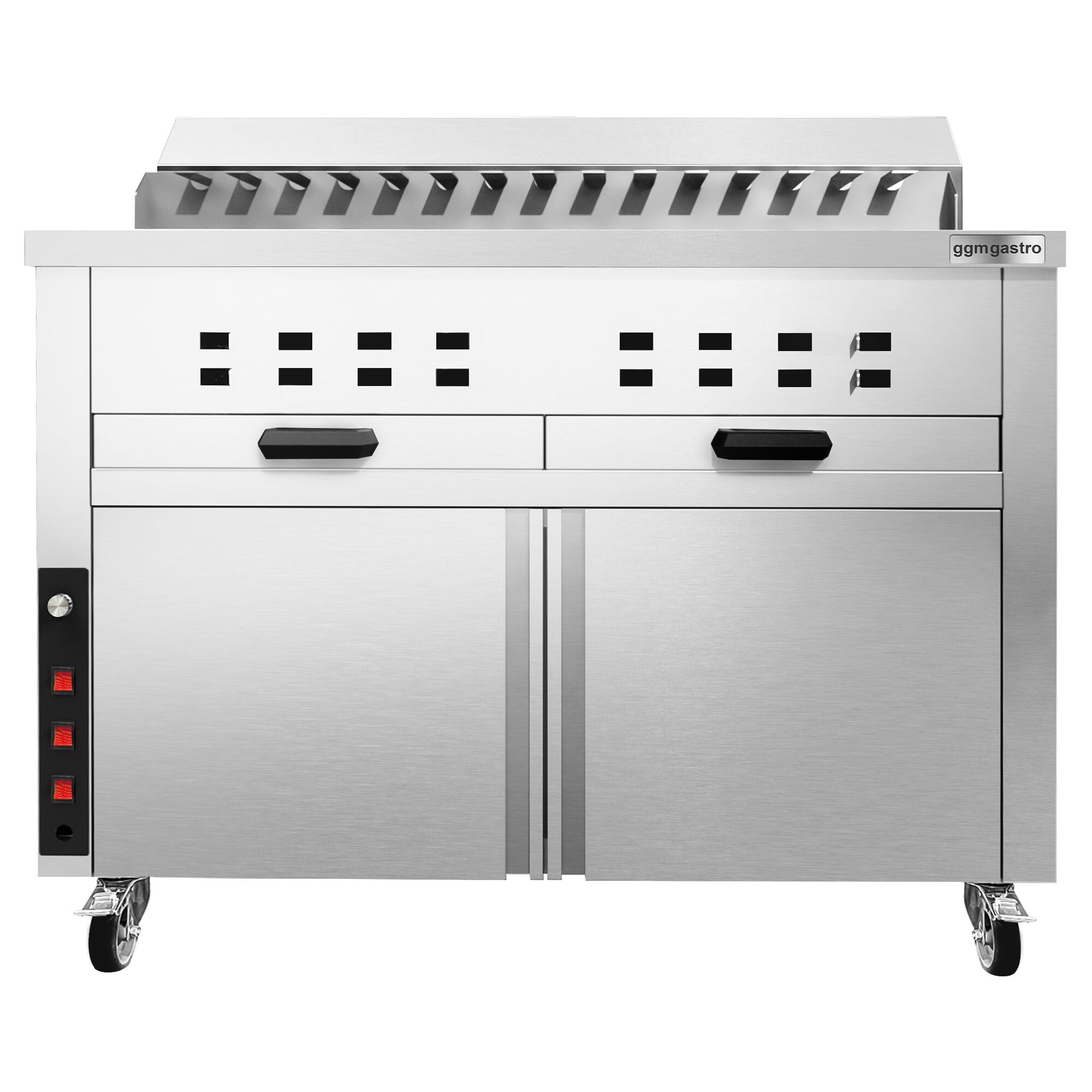 Mangal Charcoal Grill - 1120mm - for Adana & Shish Kebab - 15 automatic rotating skewers - with cabinet base