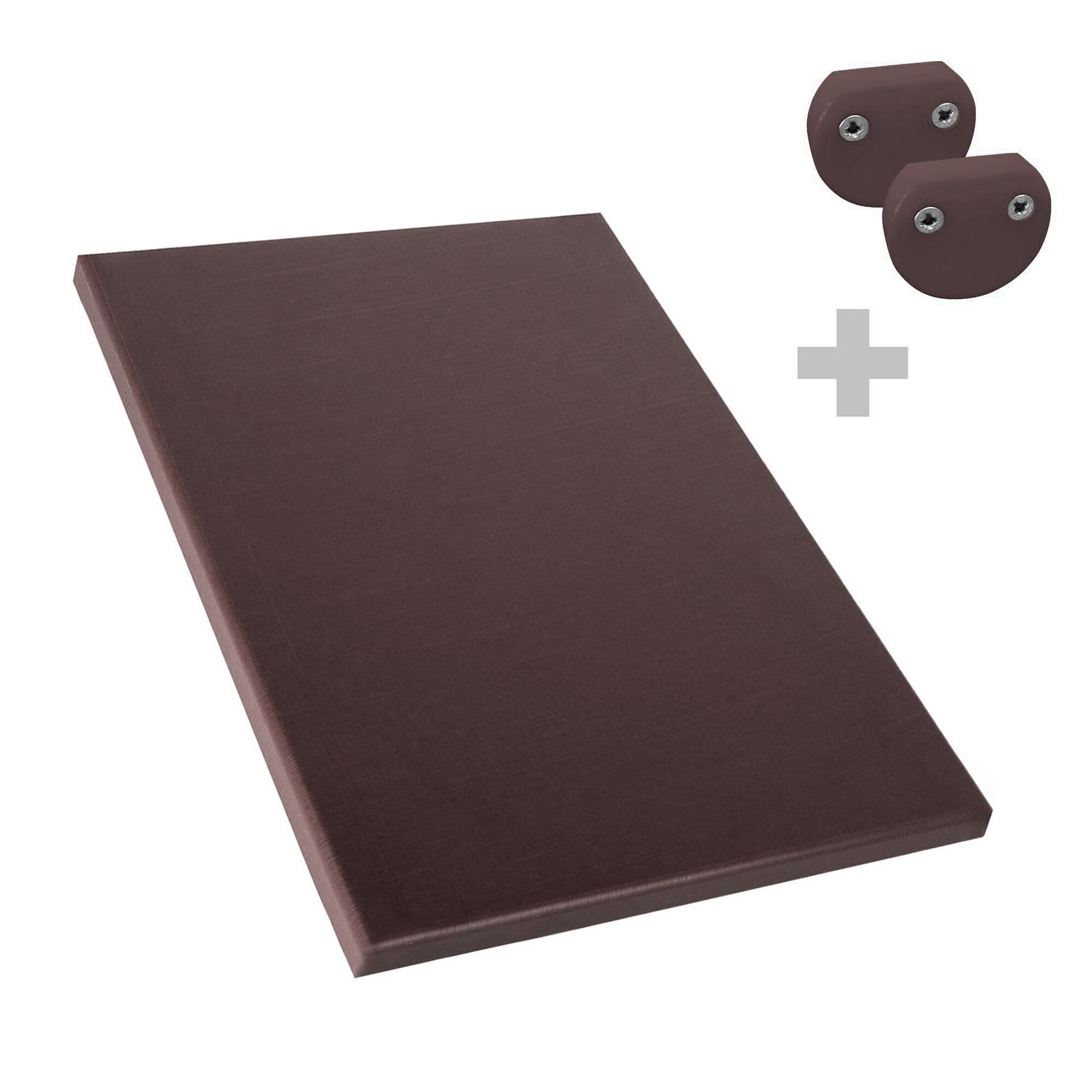 Planche à découper antidérapante avec butées – 250 × 400 mm – conforme HACCP – Marron