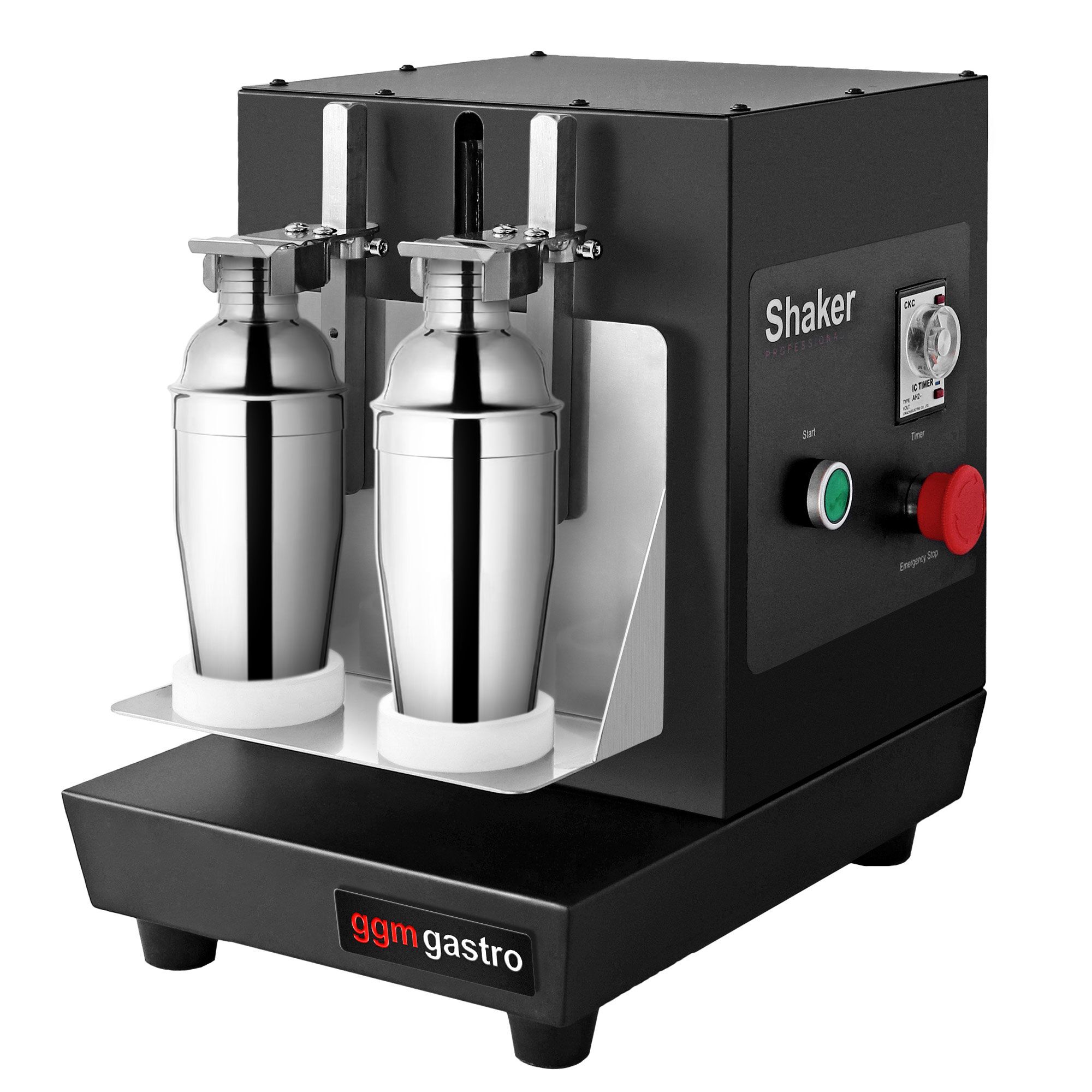 Mixeur à milk-shake, cocktail & Bubble Tea professionnel - double tête - 2x20W - 240tr/min - noir - 2x350-750ml