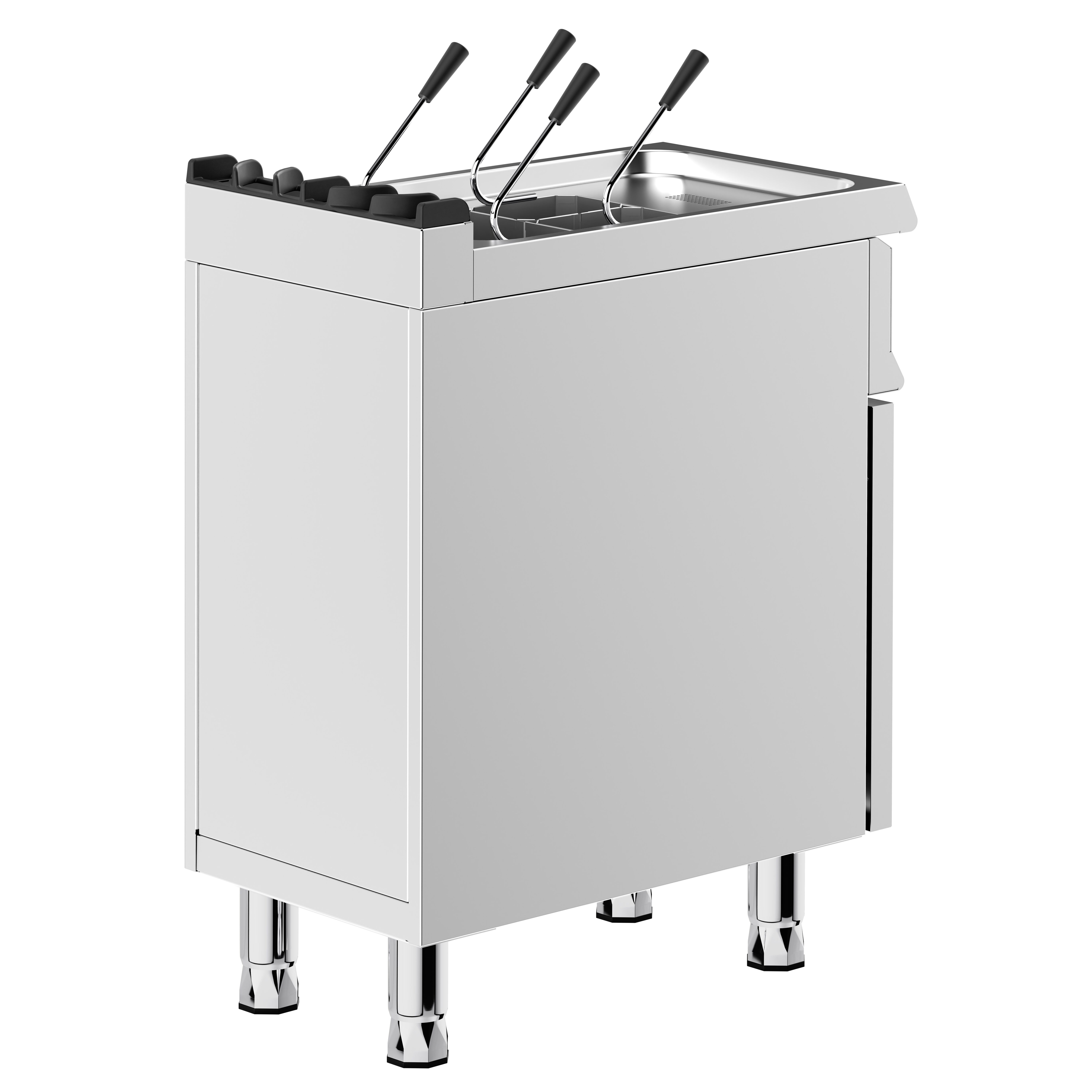 Cuiseur à pâtes à gaz – 18 litres – 10,5 kW – avec soubassement et 1 porte