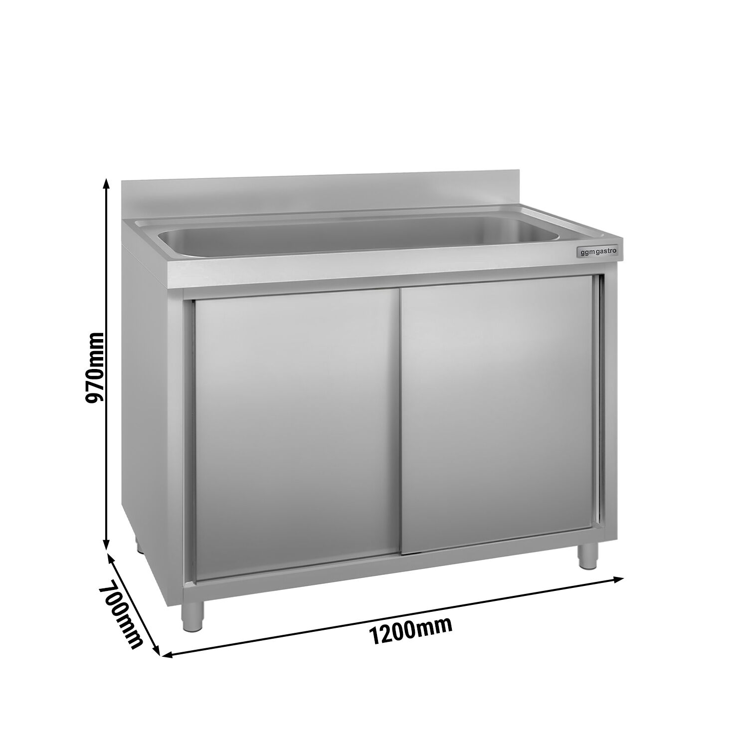Topfspülschrank ECO - 1200x700mm - mit 1 Becken