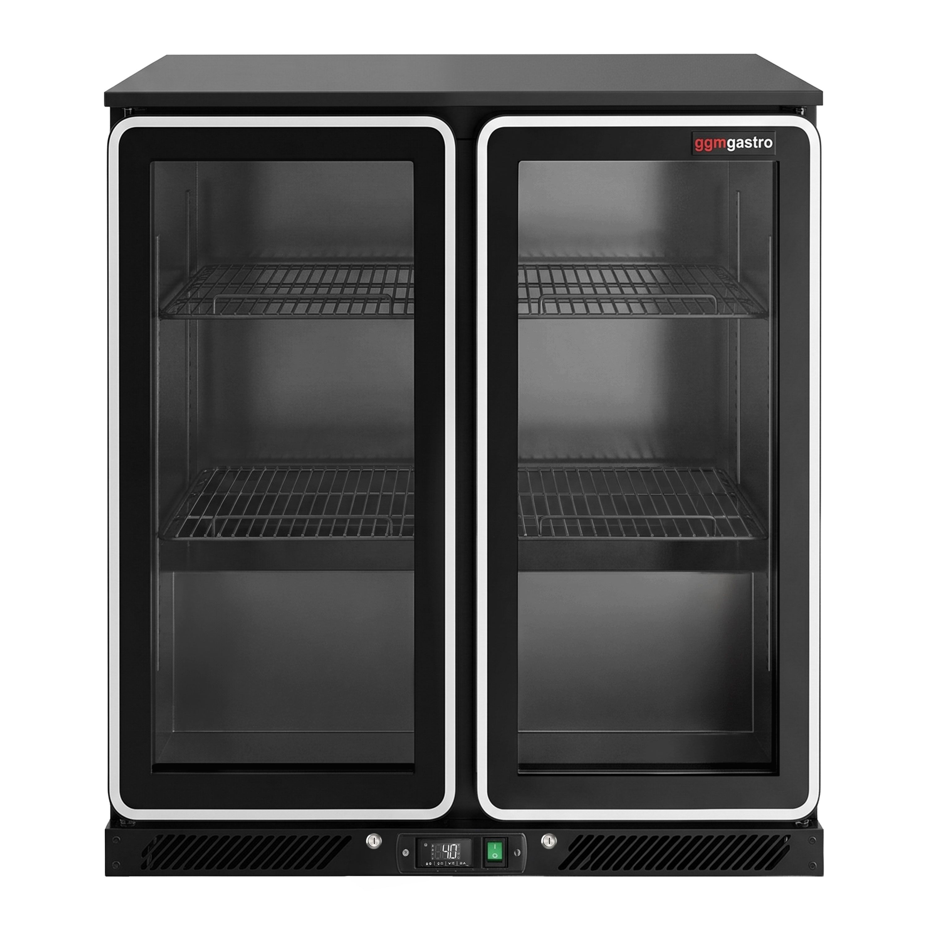 Bar fridge – 900mm – 220 litres – with 2 LED glass hinged doors