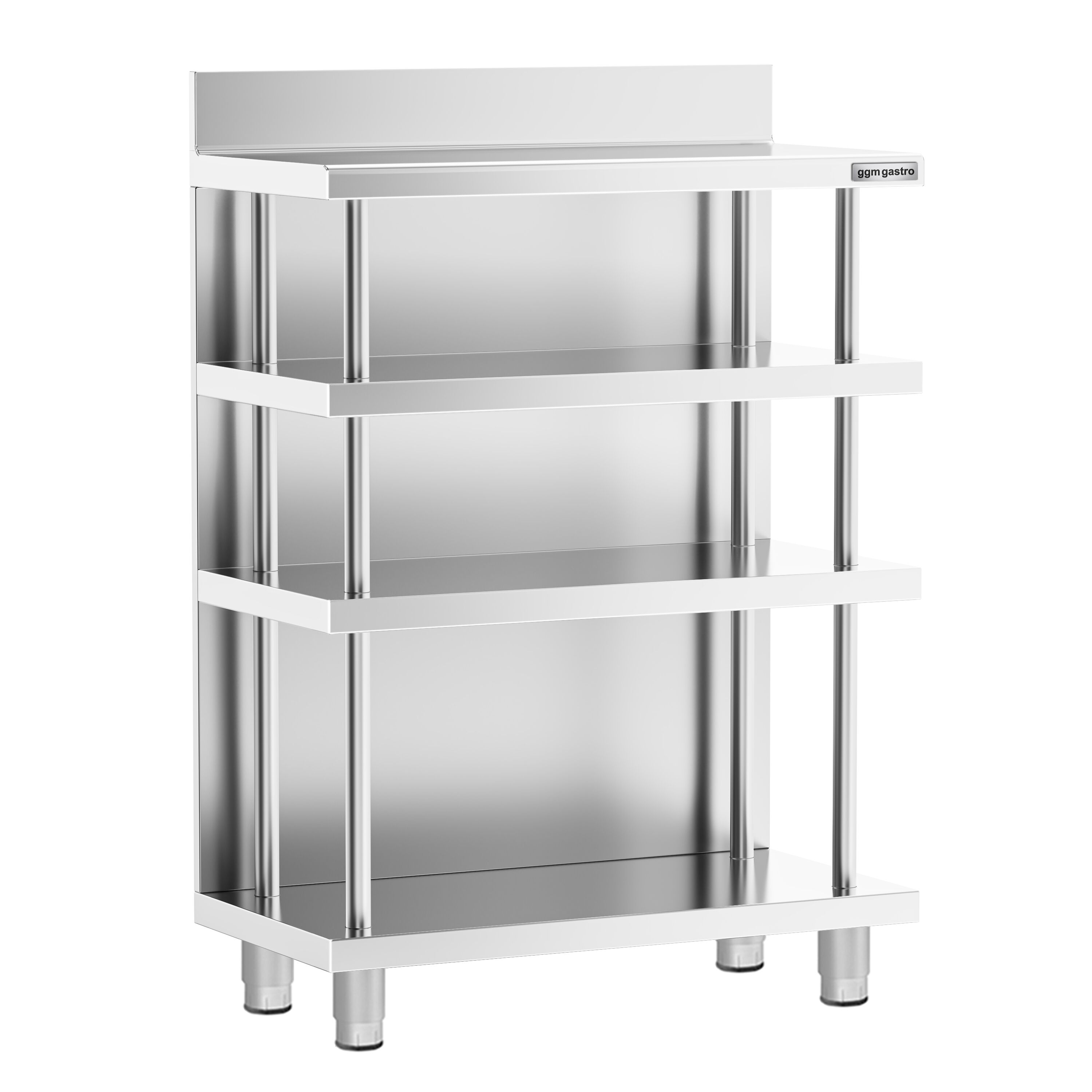 Table de travail de bar - Acier inoxydable - 800x400mm - avec 4 étagères