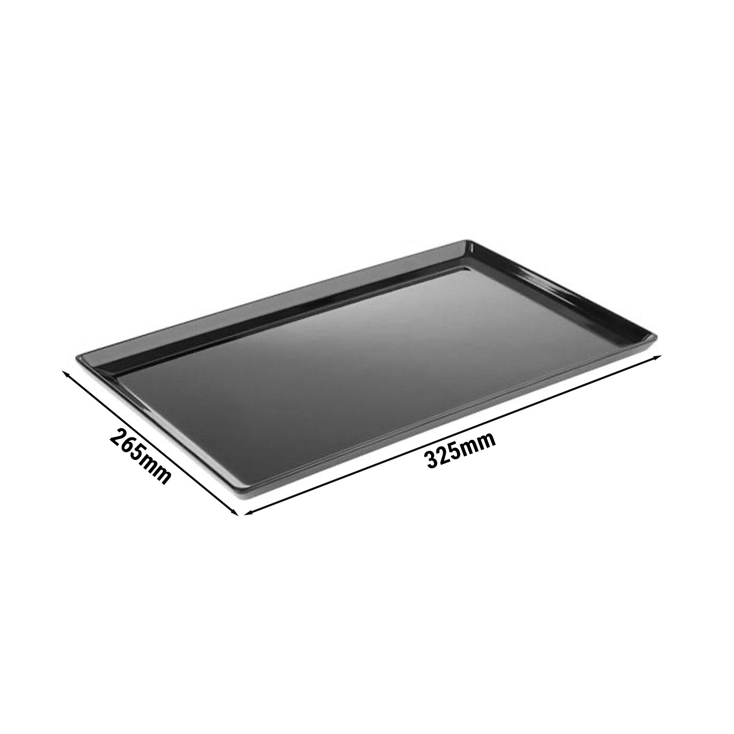 (6 pièces) Plateau GN 1/2 – FLOAT – Mélamine – Hauteur : 30 mm – Noir