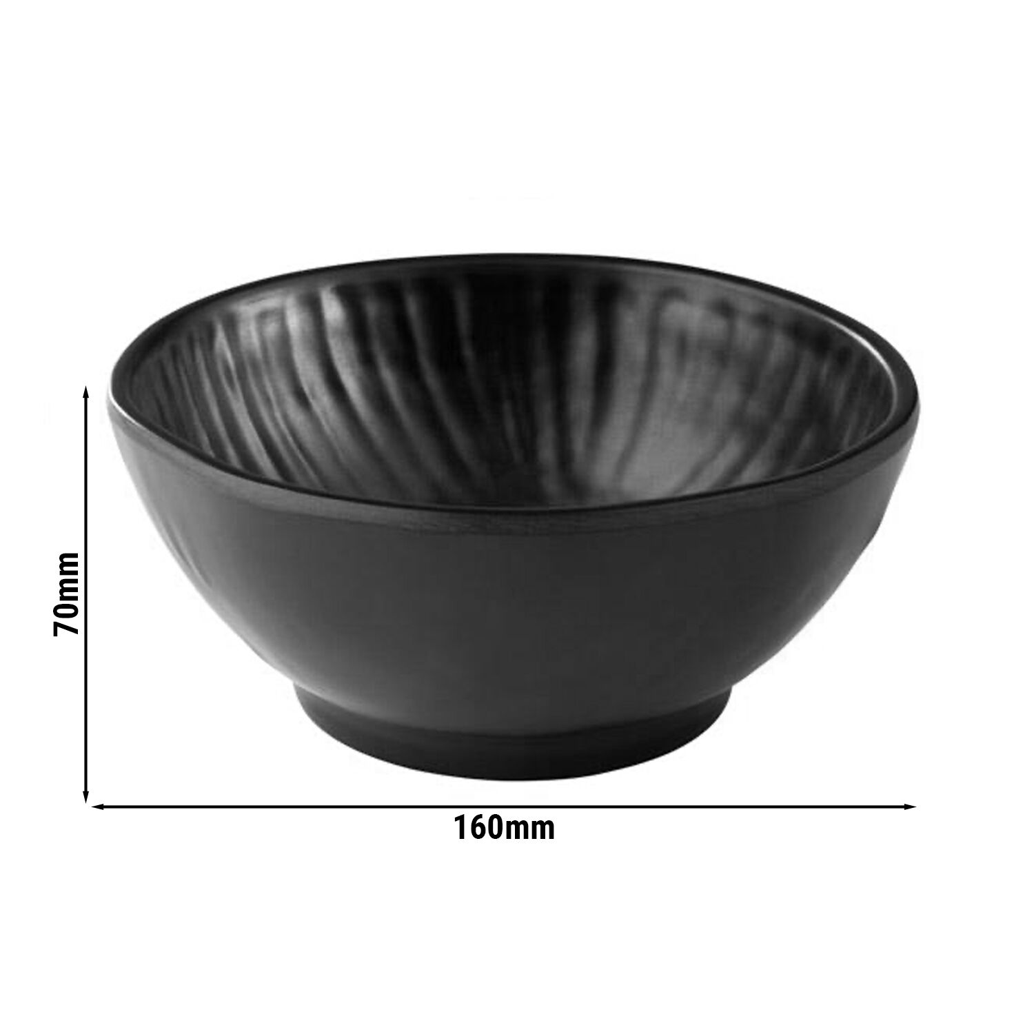 (6 pcs) Coupe - AIKO - Mélamine - 0,6L - carré - 160x160mm - Profondeur : 70mm - Noir