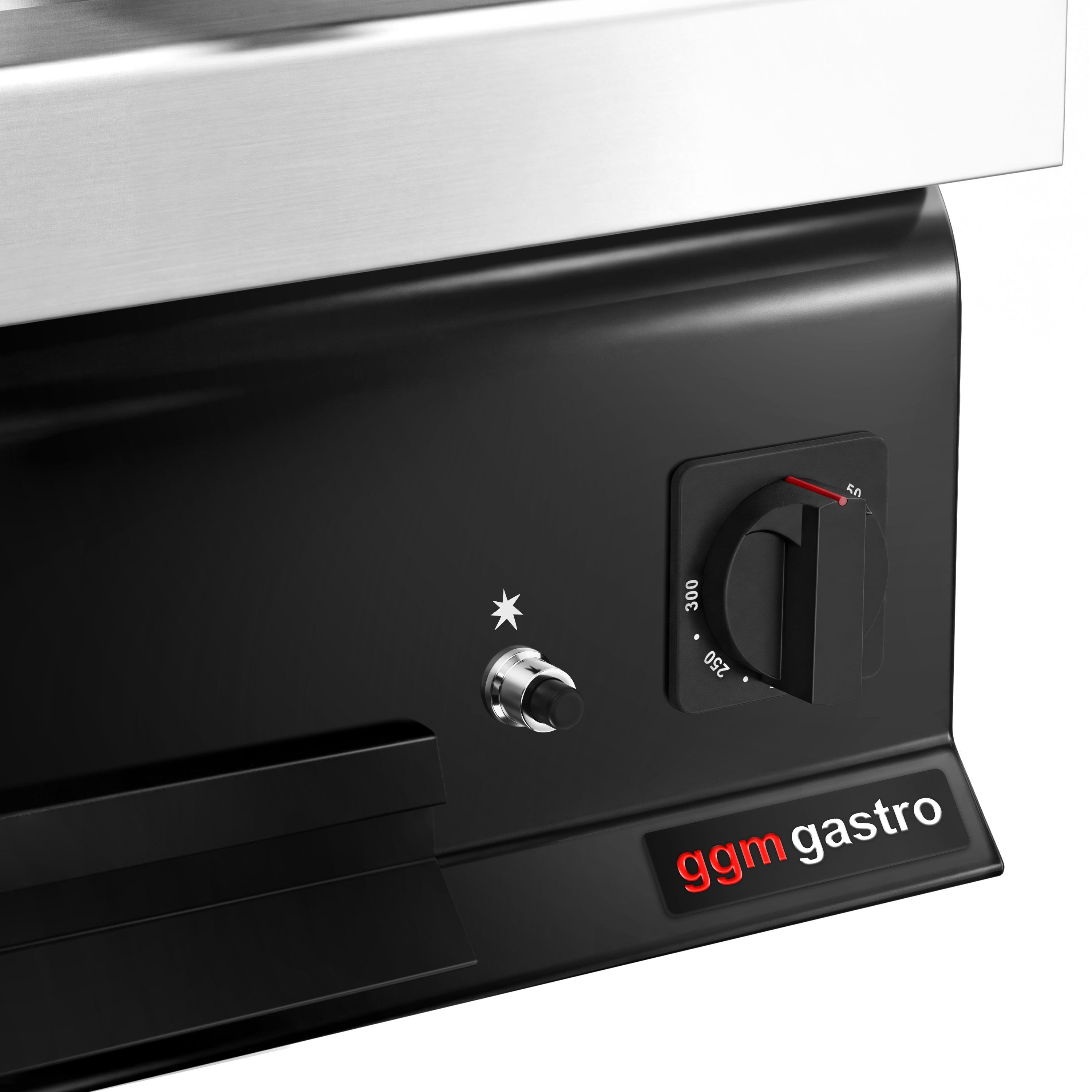 Commercial Gas Lava Rock Chargrill Mario 700 - 800mm - Countertop - Tilting Grill Grid - Black-front Fascia - 700mm Deep