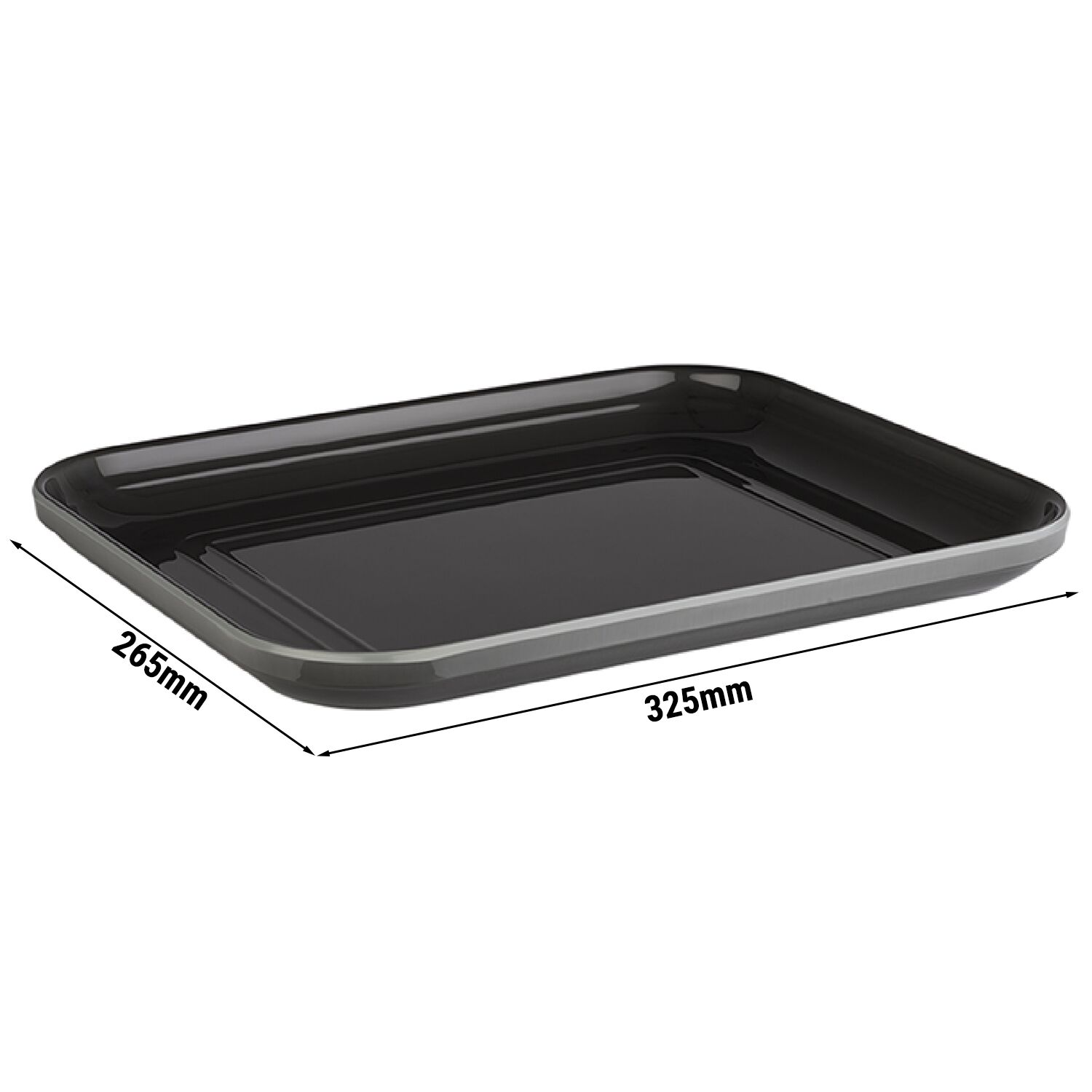 (6 pièces) Plateau GN 1/2 – EMMA – Mélamine – Hauteur : 30 mm – Gris